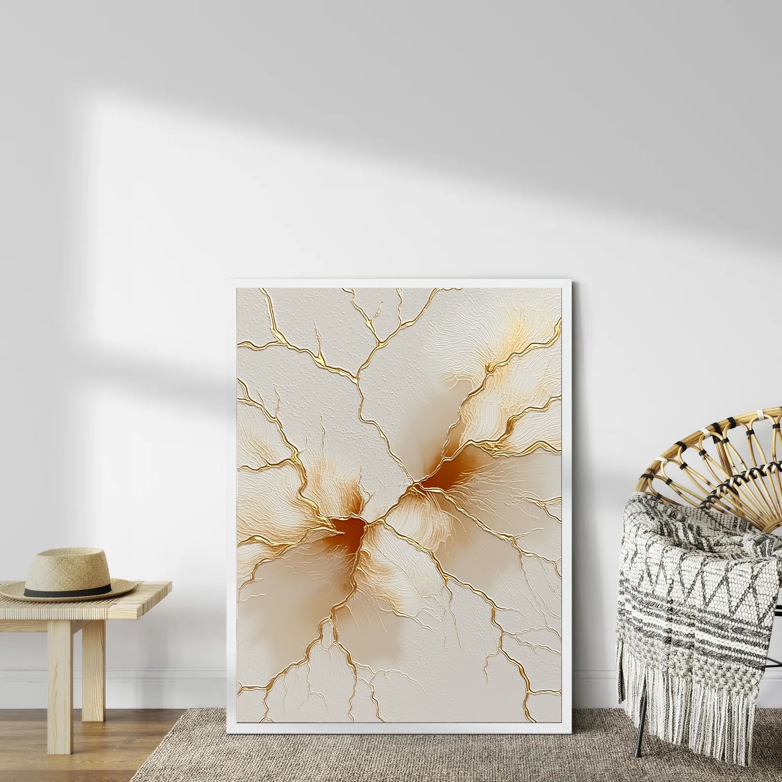 Textured Gilded Fractures | Amber Veins