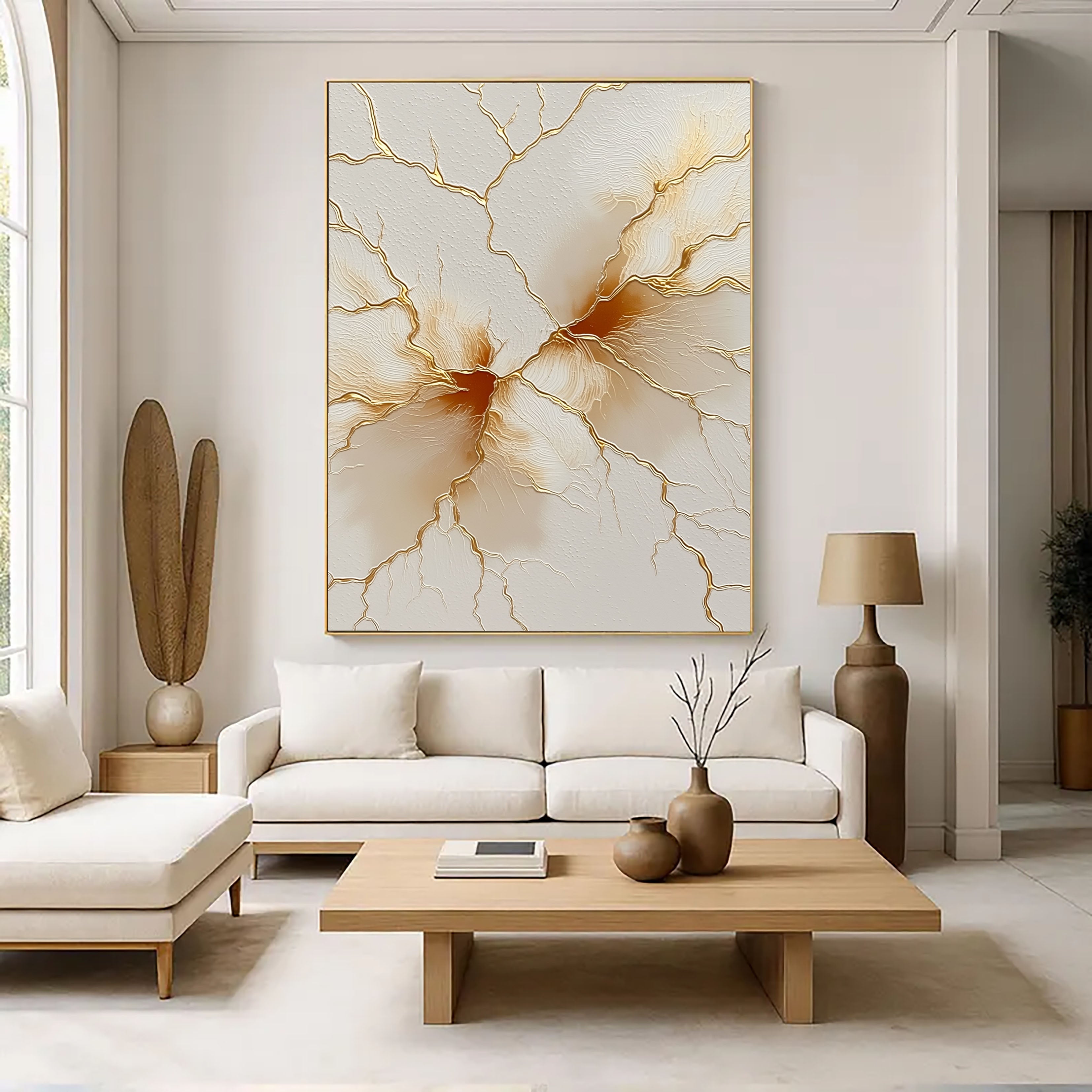Textured Gilded Fractures | Amber Veins