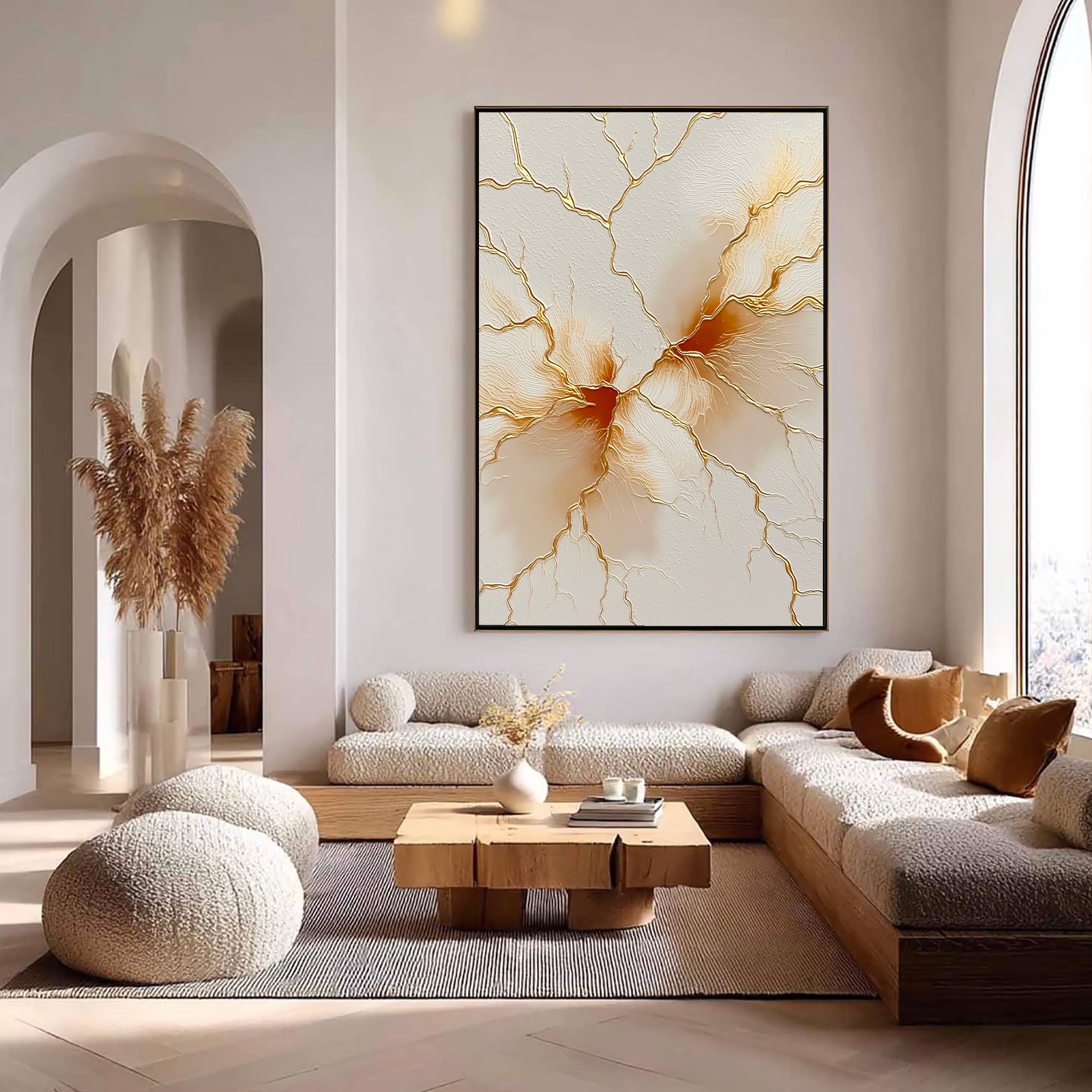 Textured Gilded Fractures | Amber Veins