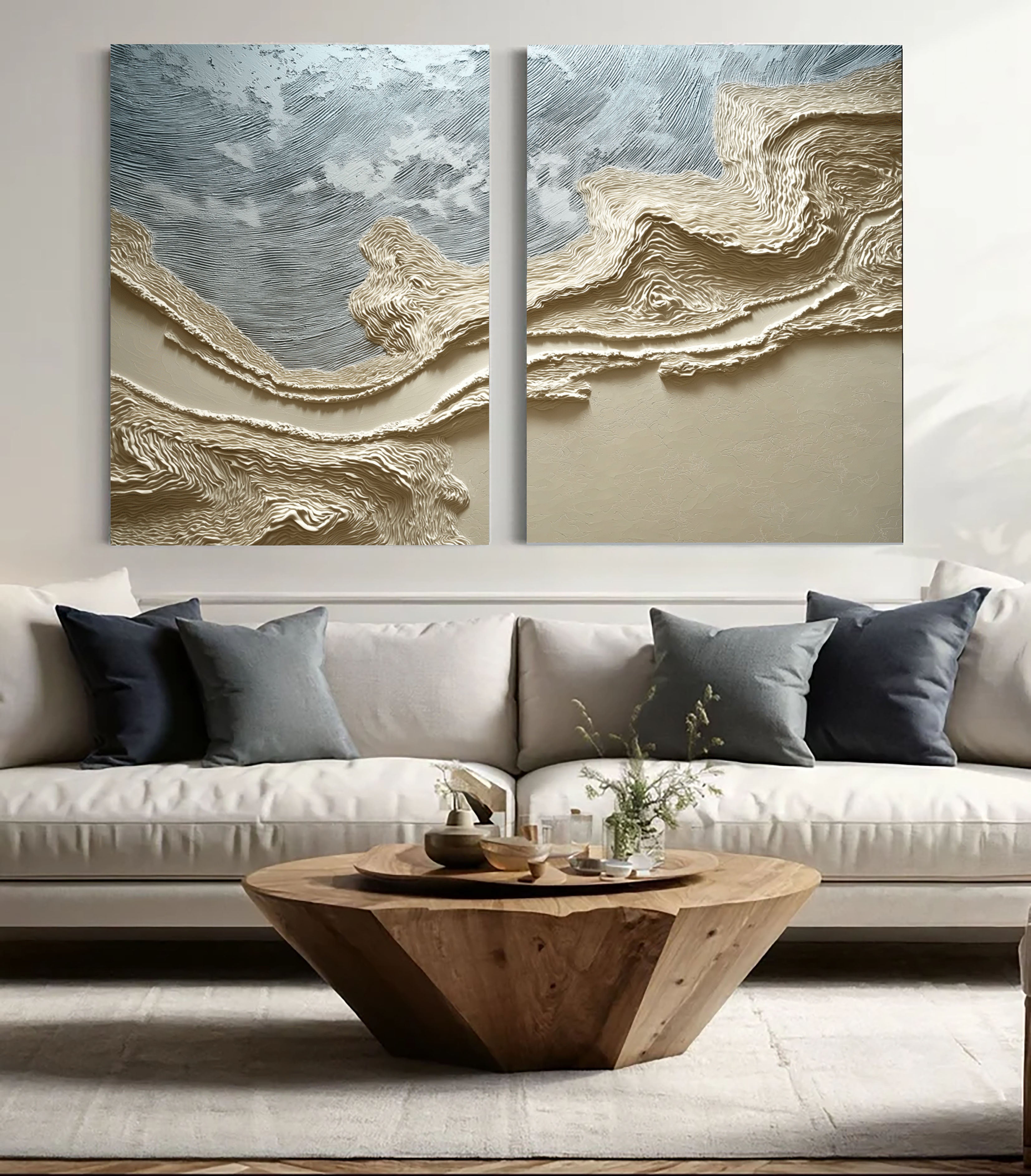 Textured Metallic Currents | Golden Waves