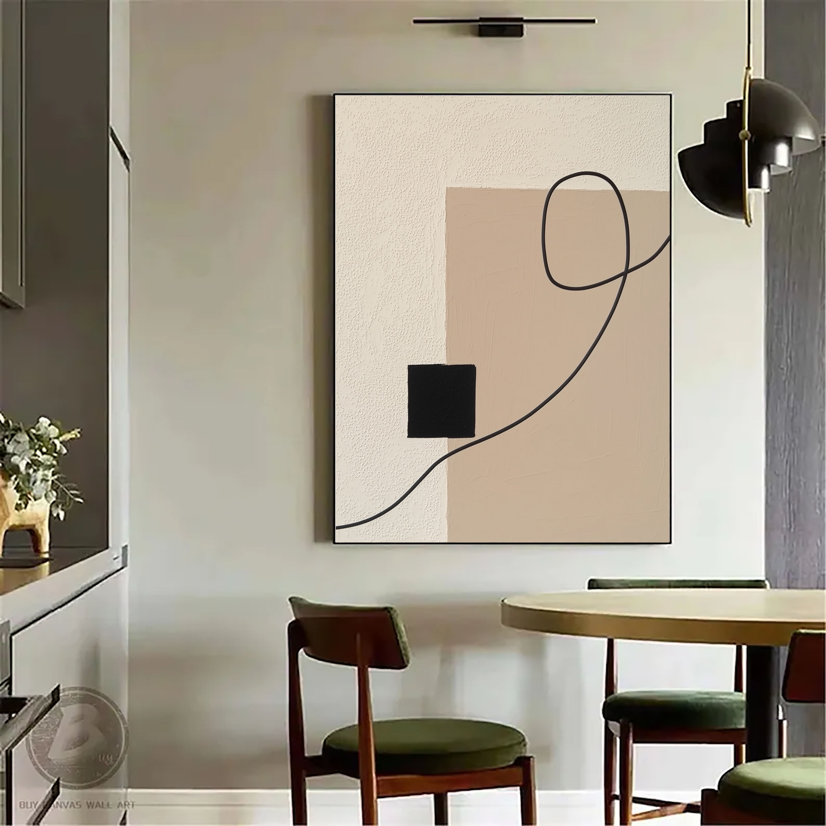 Textured Minimal Geometry | Beige Black