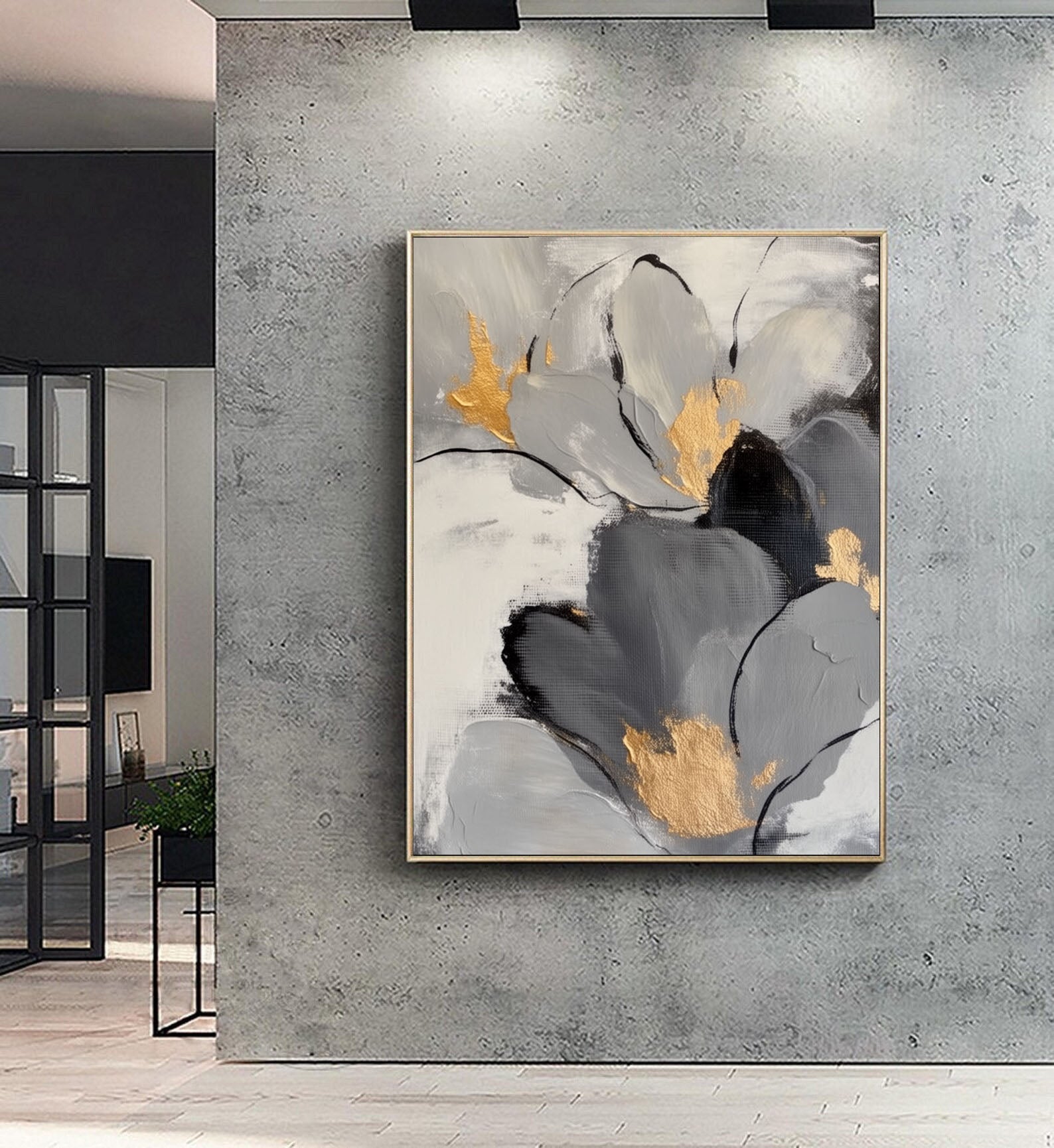 Textured Gilded Blooms | Monochrome Hues