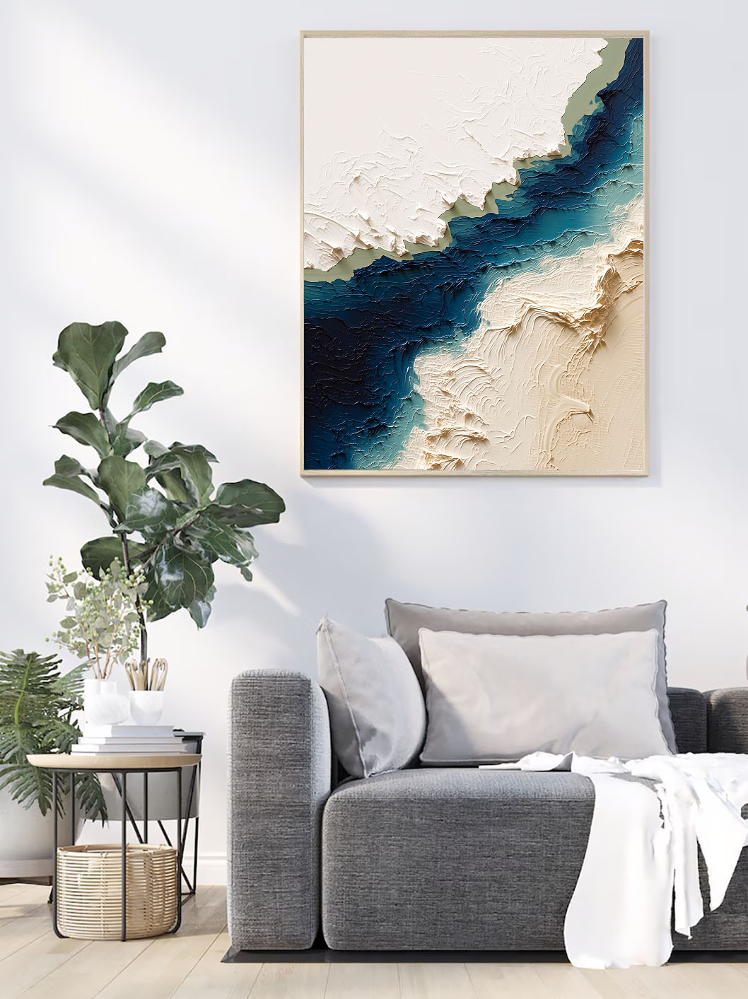 Textured Coastal Strata | Blue Ivory