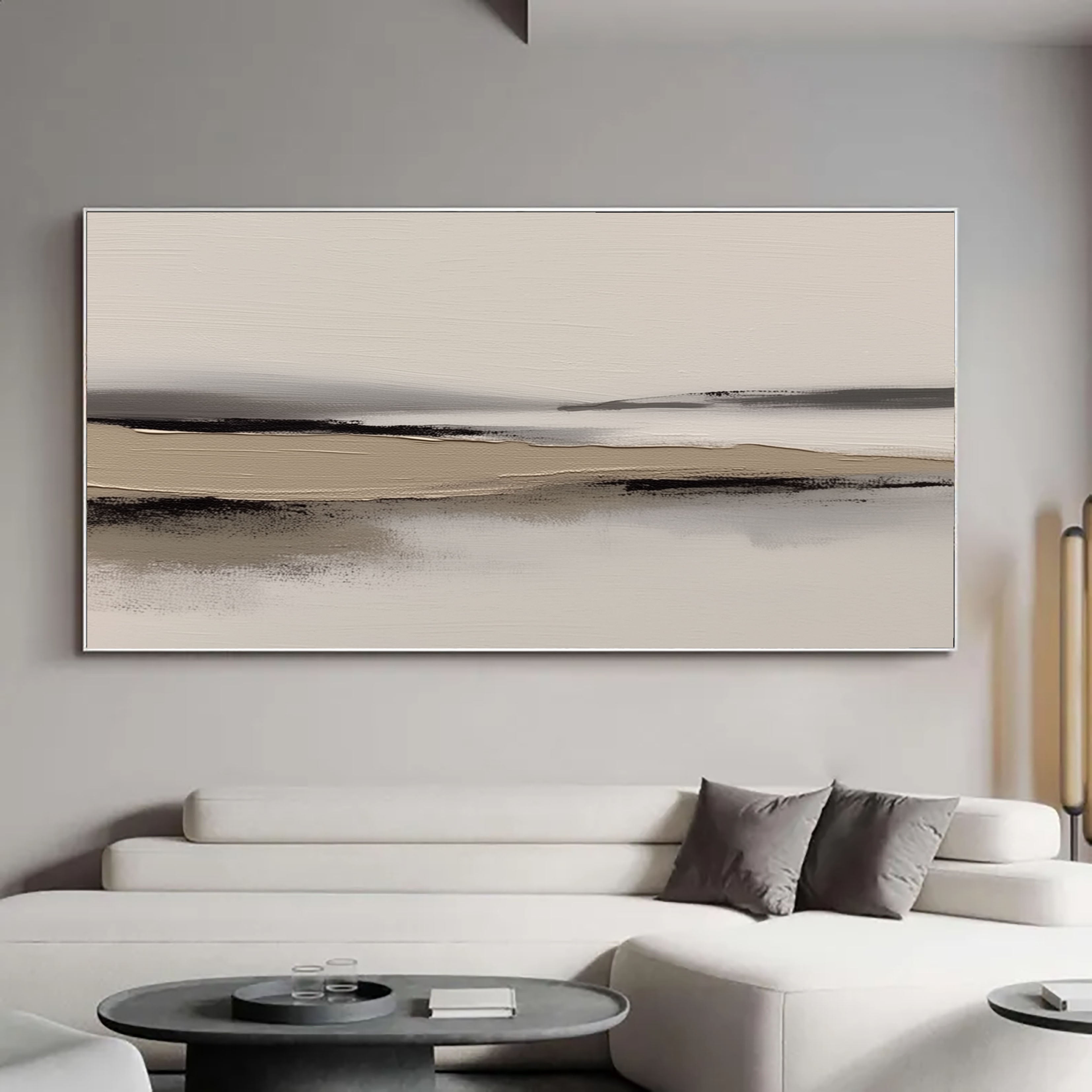 Strukturierter Minimal Horizon | Beige Schwarz