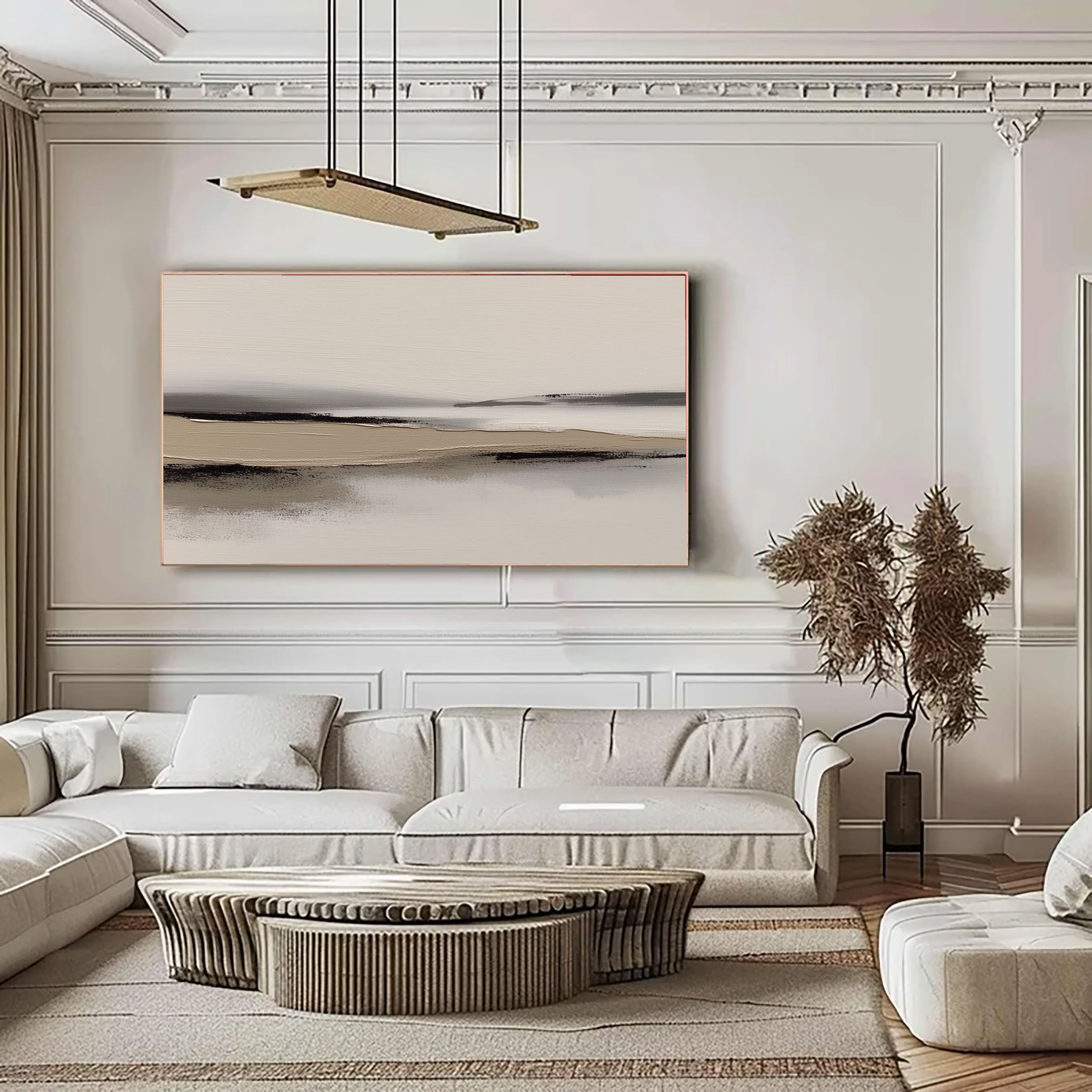 Strukturierter Minimal Horizon | Beige Schwarz