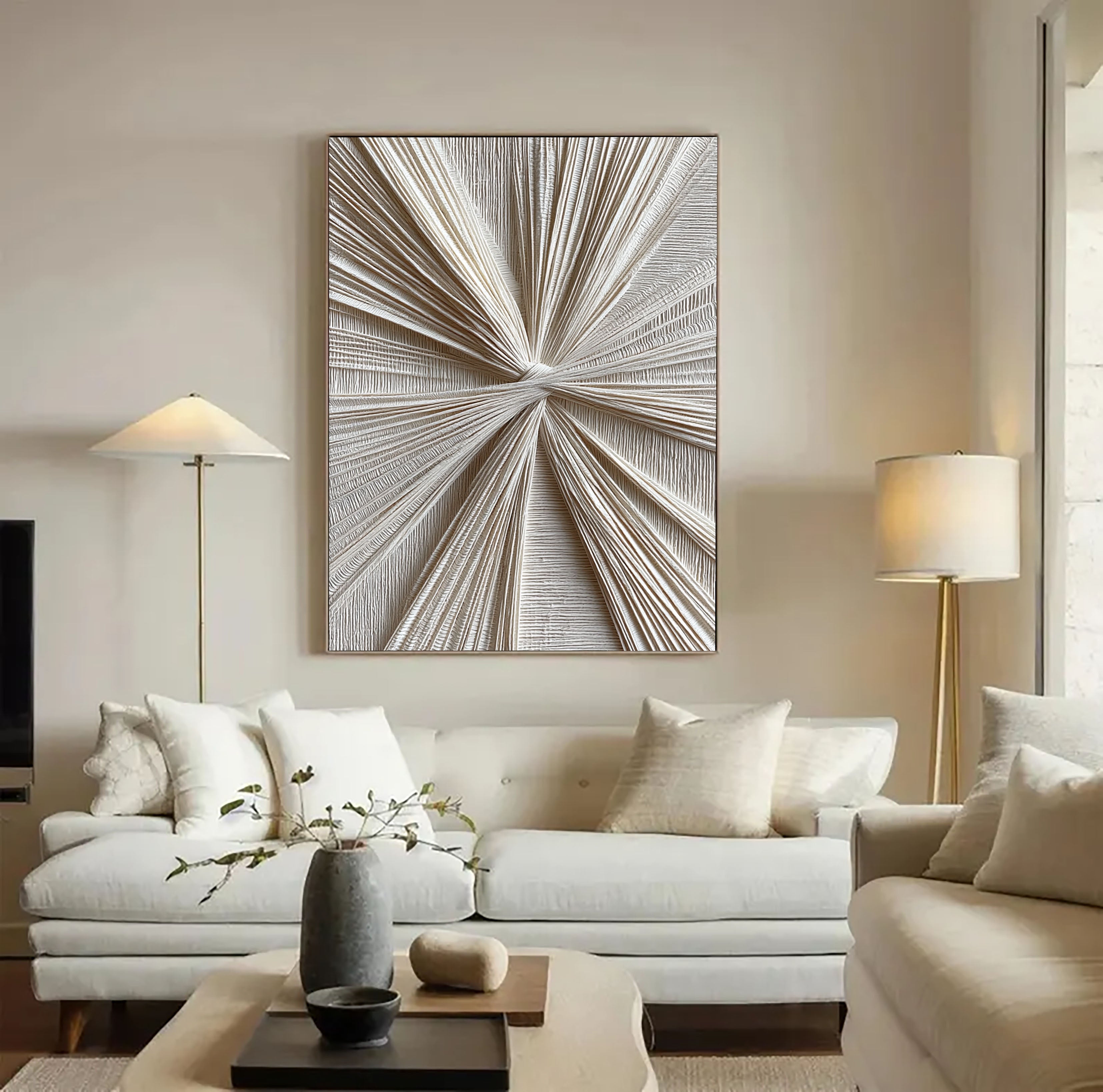 Textured Radial Surge | Cream Tones