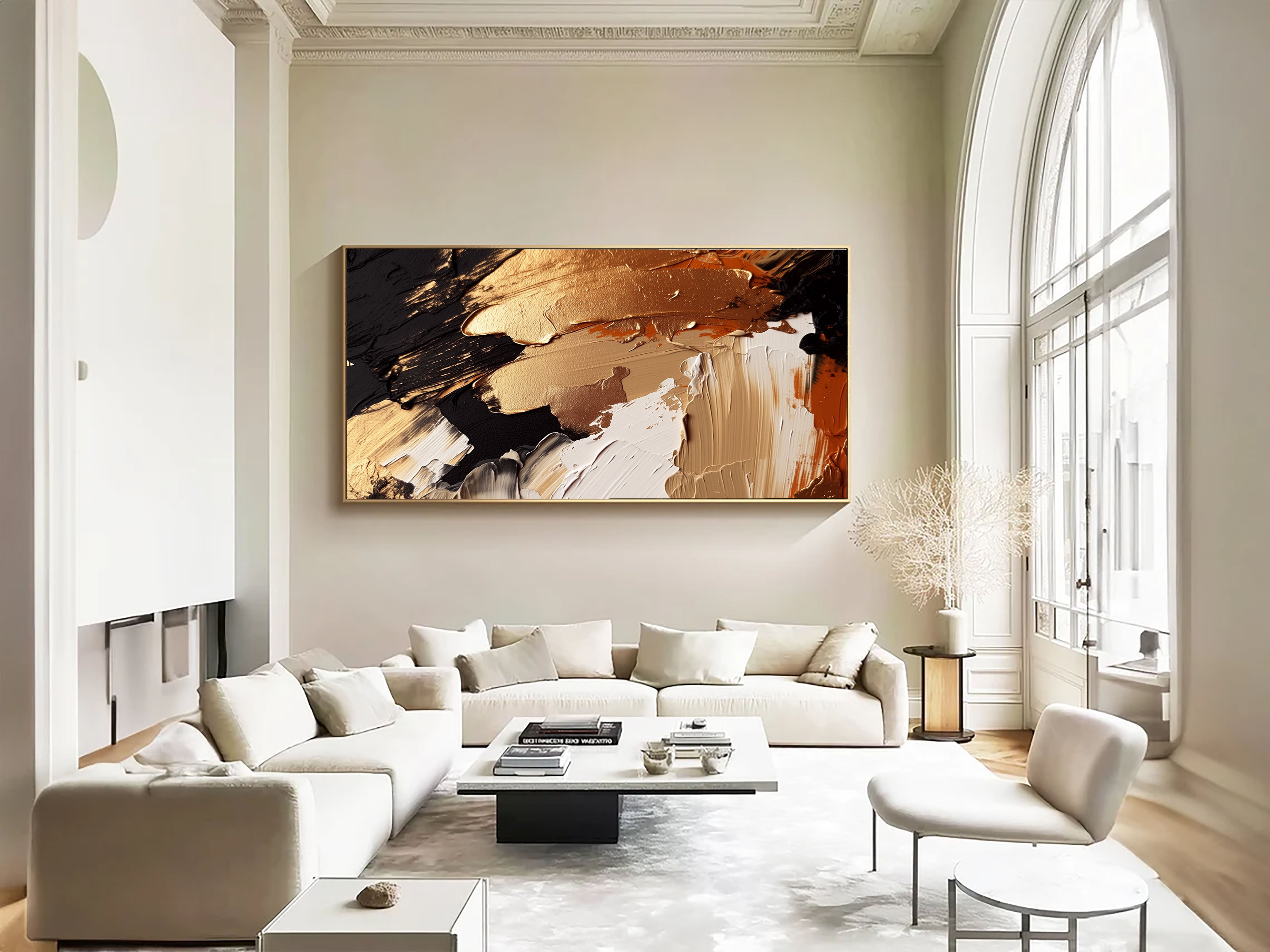 Strukturiertes vergoldetes Impasto | Gold Schwarz
