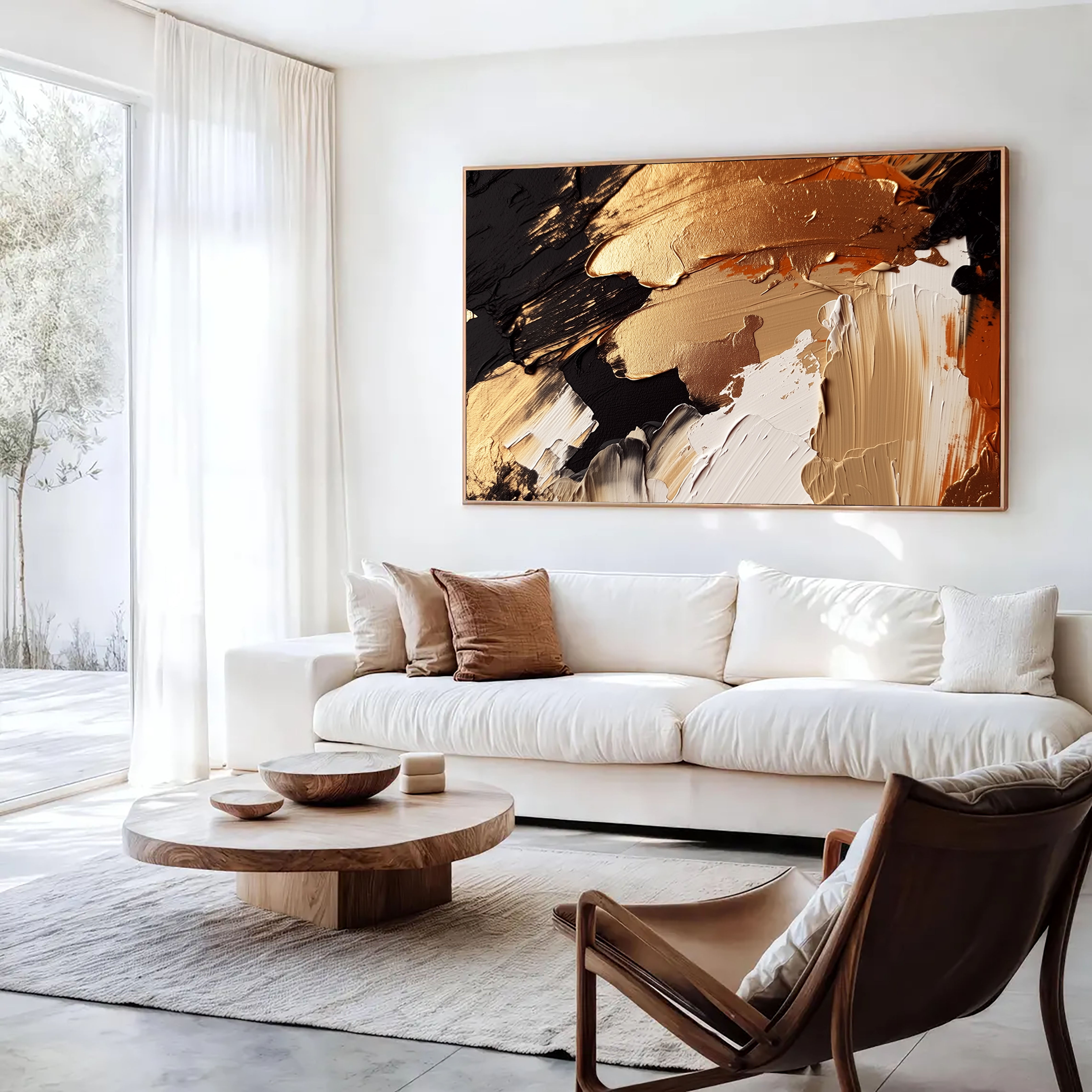 Strukturiertes vergoldetes Impasto | Gold Schwarz