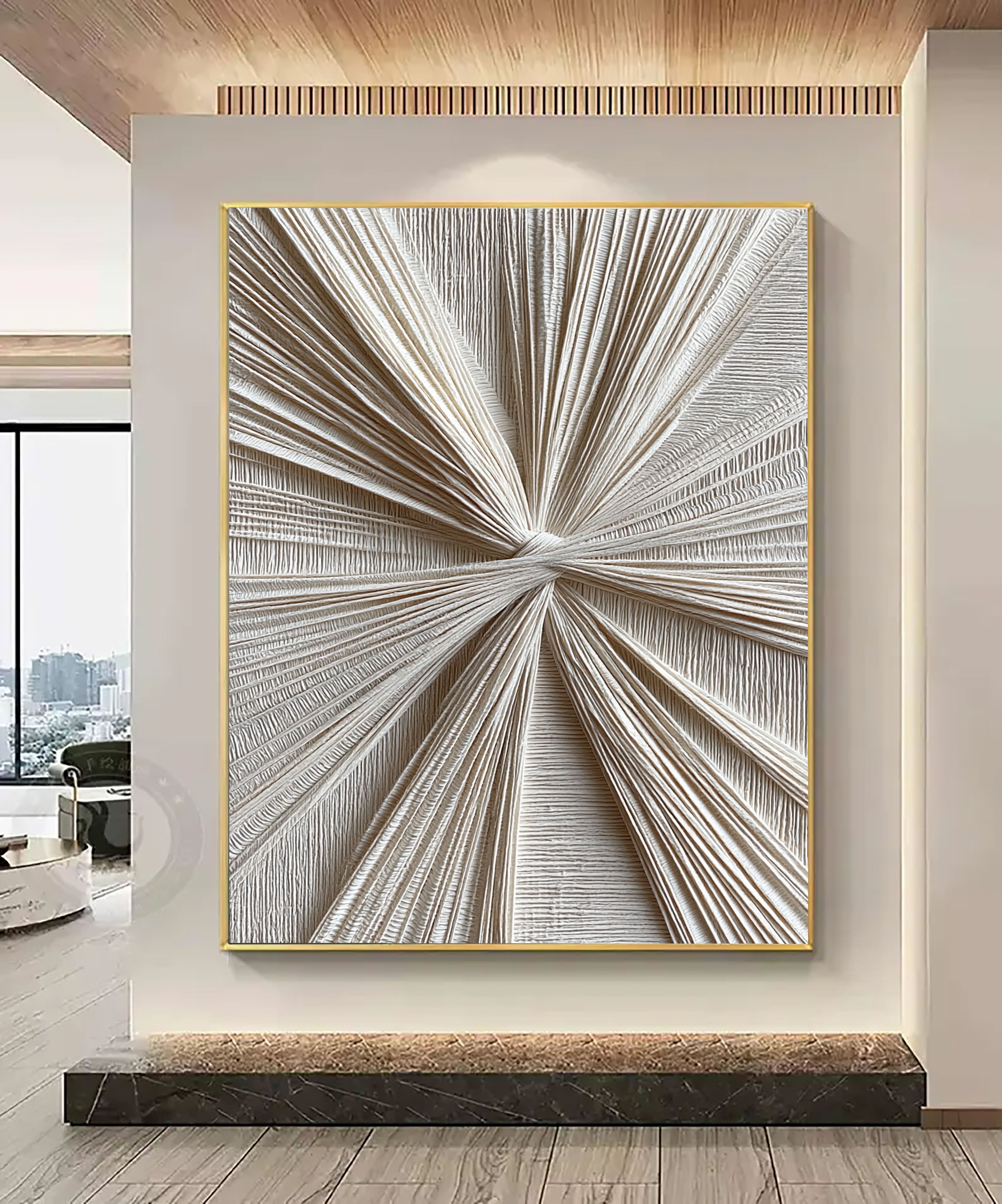 Textured Radial Surge | Cream Tones