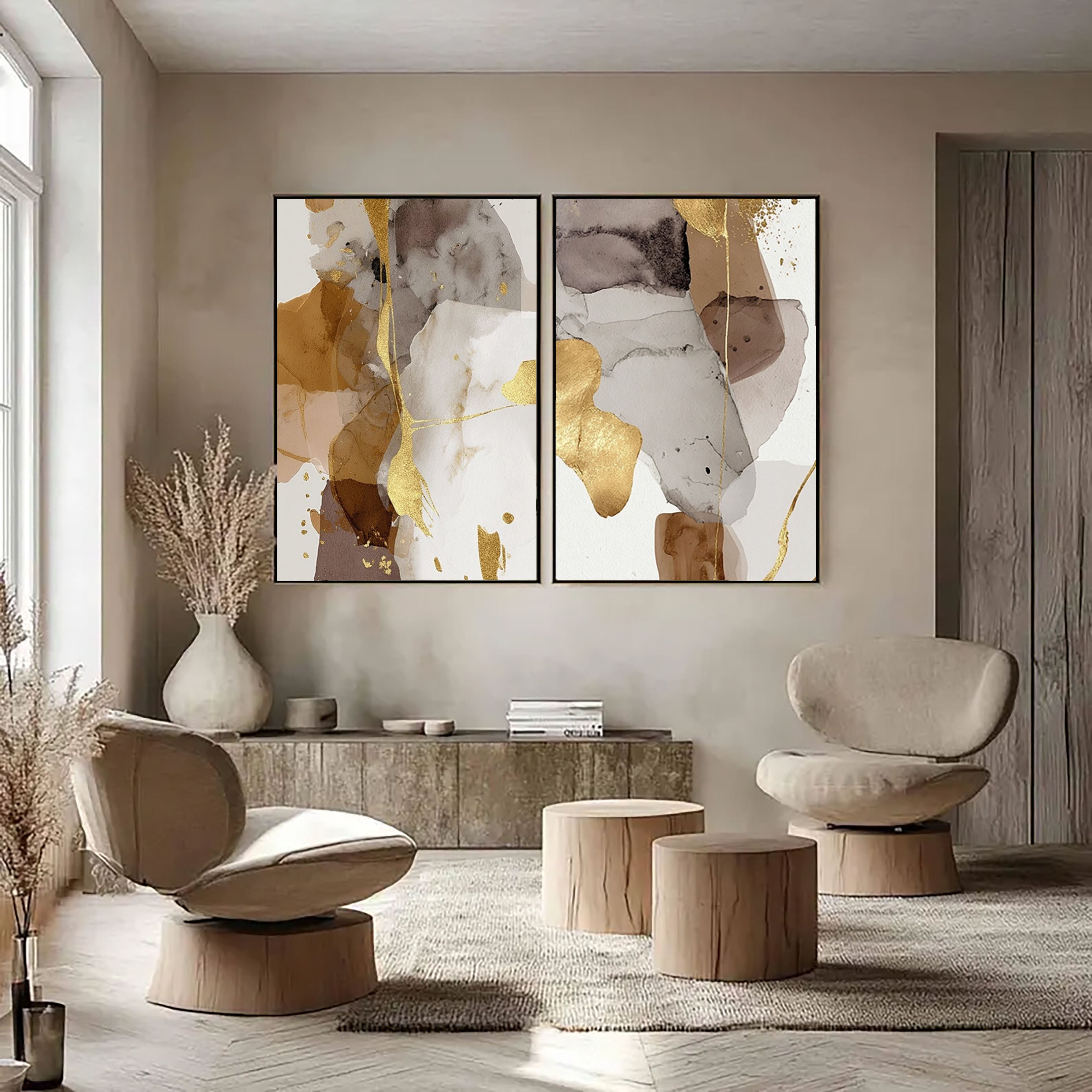 Abstract Metallic Fusion | Golden Hues