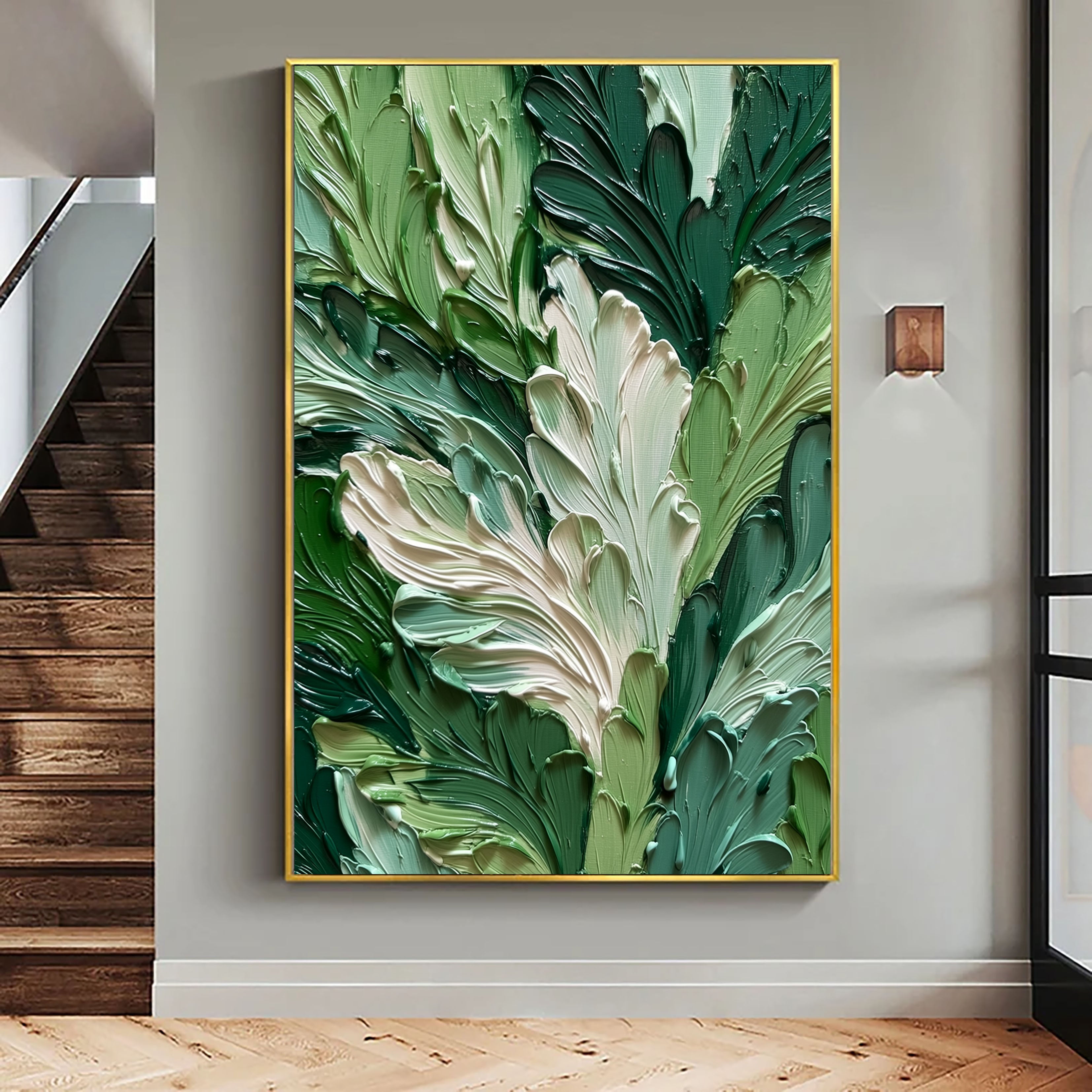 Textured Lush Foliage | Green White