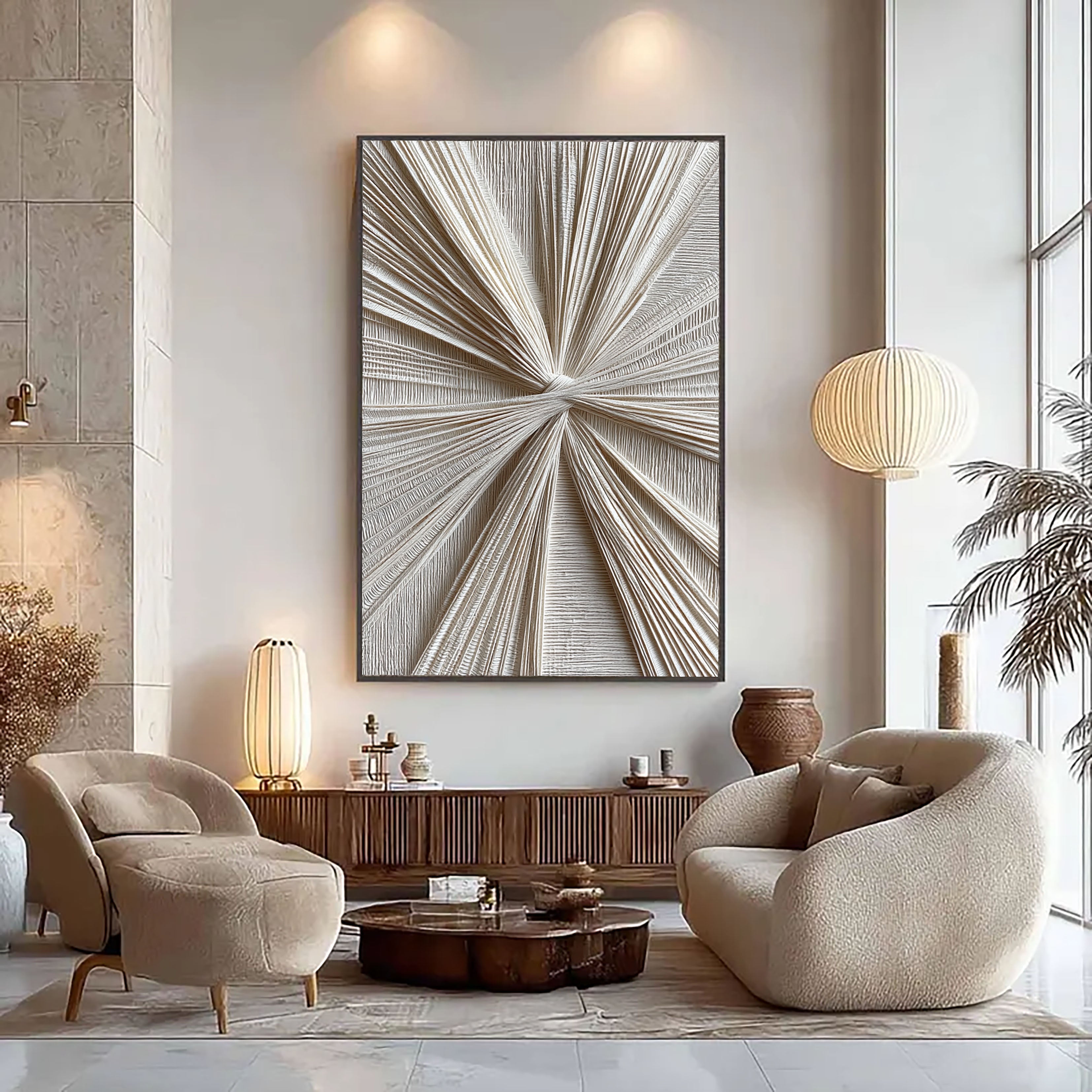 Textured Radial Surge | Cream Tones