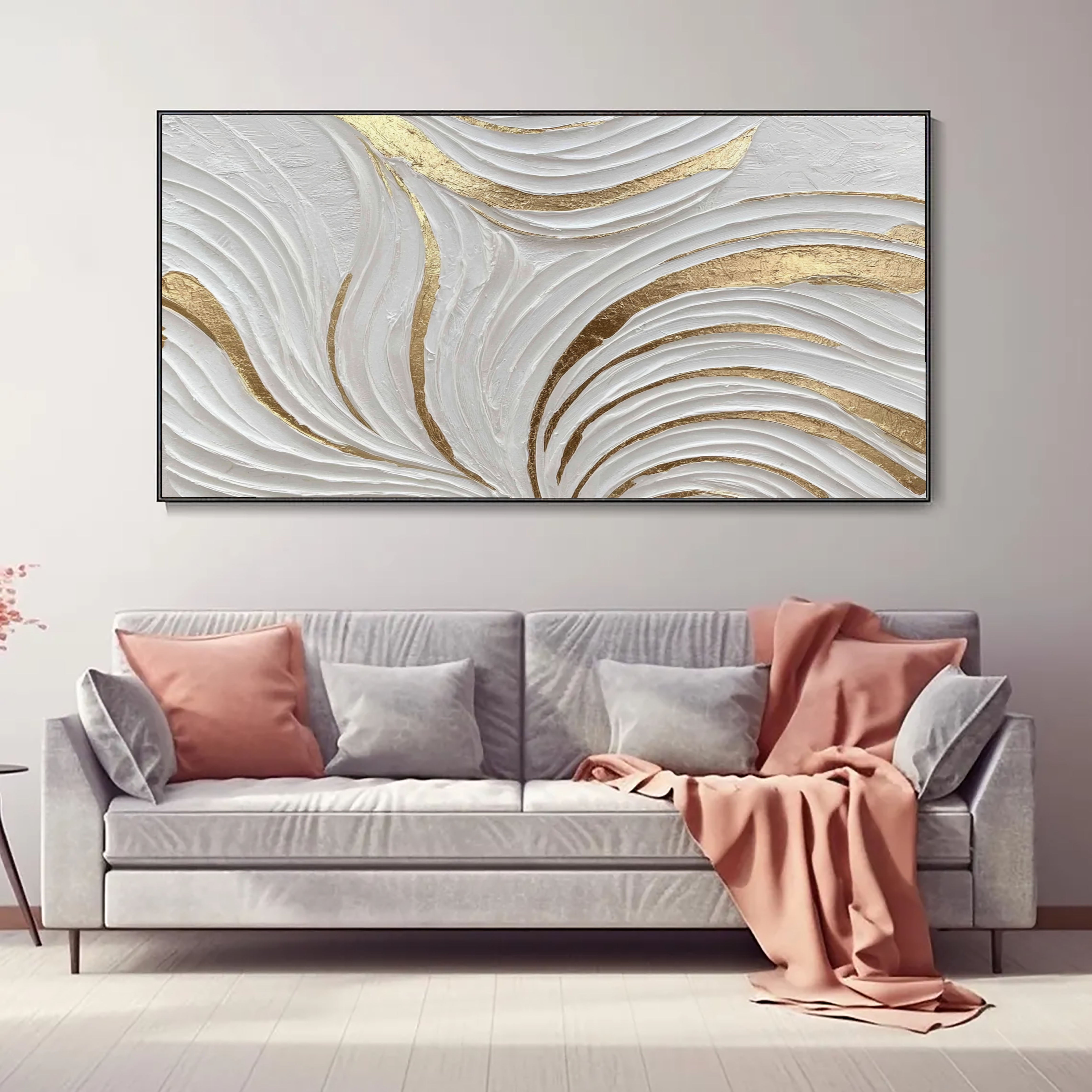 Textured Wavy Splendor | Gold Swirl