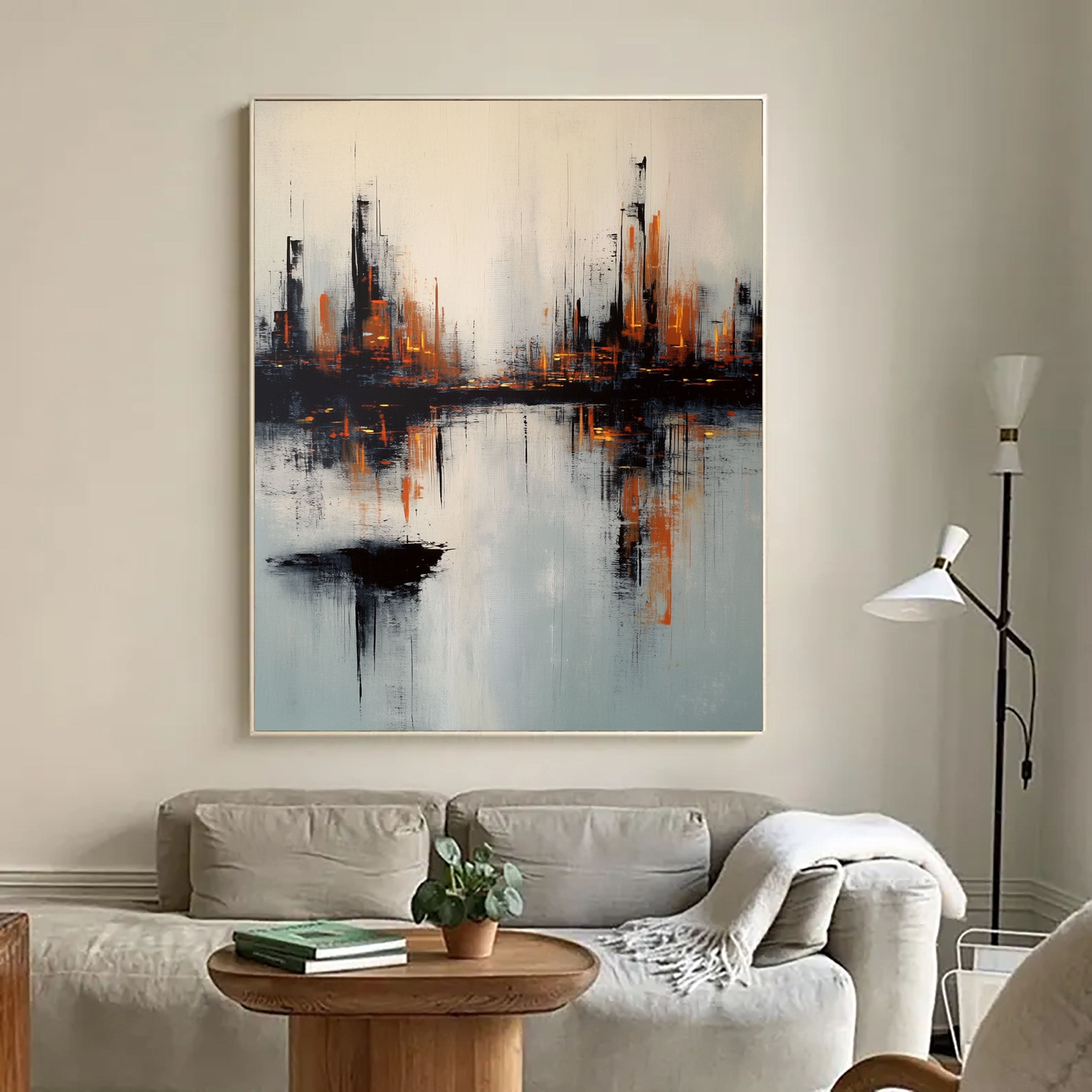 Texturierte Stadtsilhouette | Amber-Reflexionen