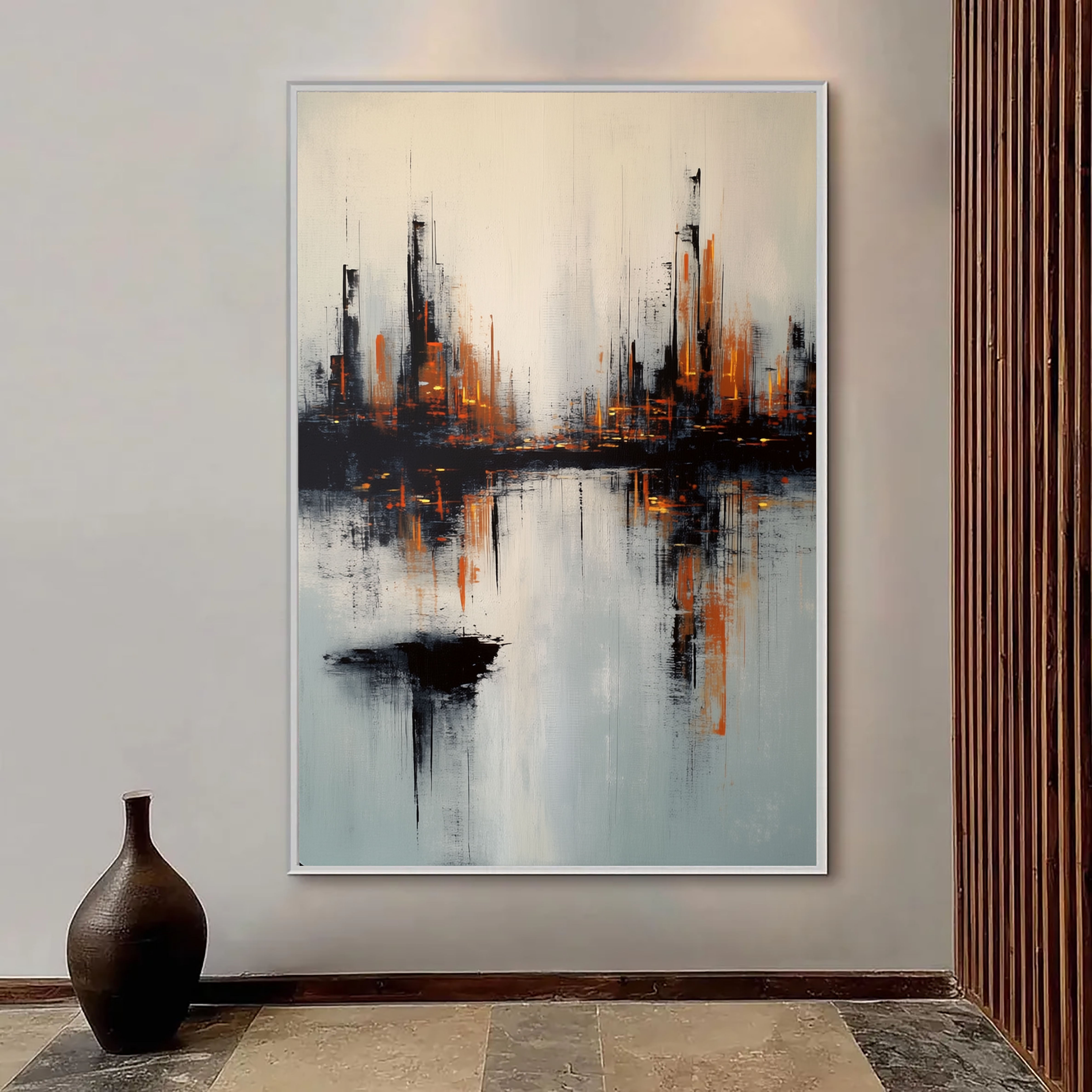 Texturierte Stadtsilhouette | Amber-Reflexionen
