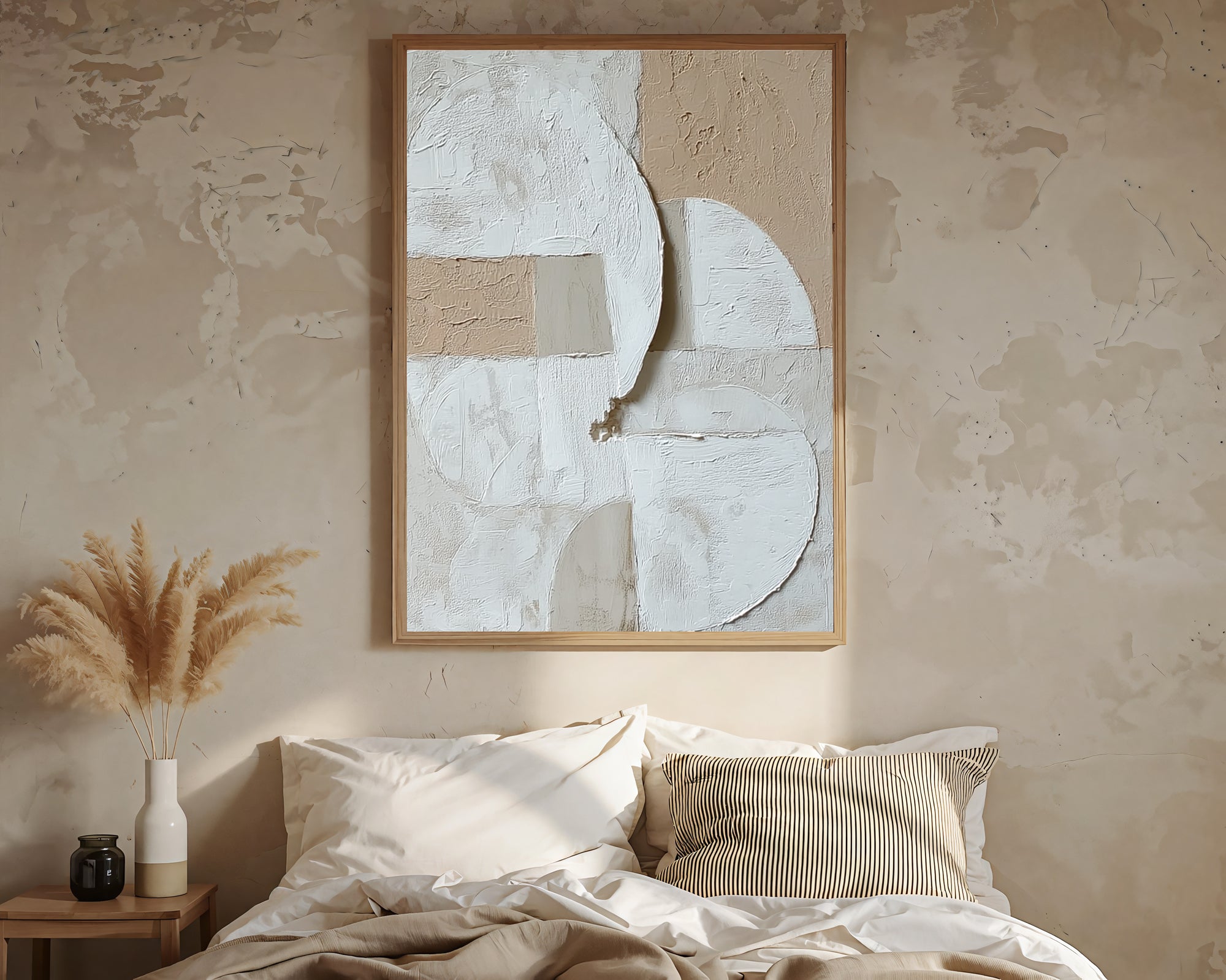 Textured Minimalist Opulence | Neutral Circle