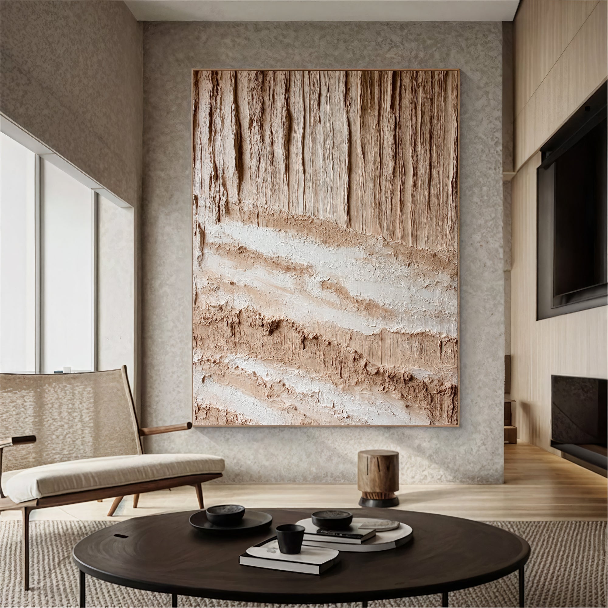 Textured Earthy Strata | Sanded Whites