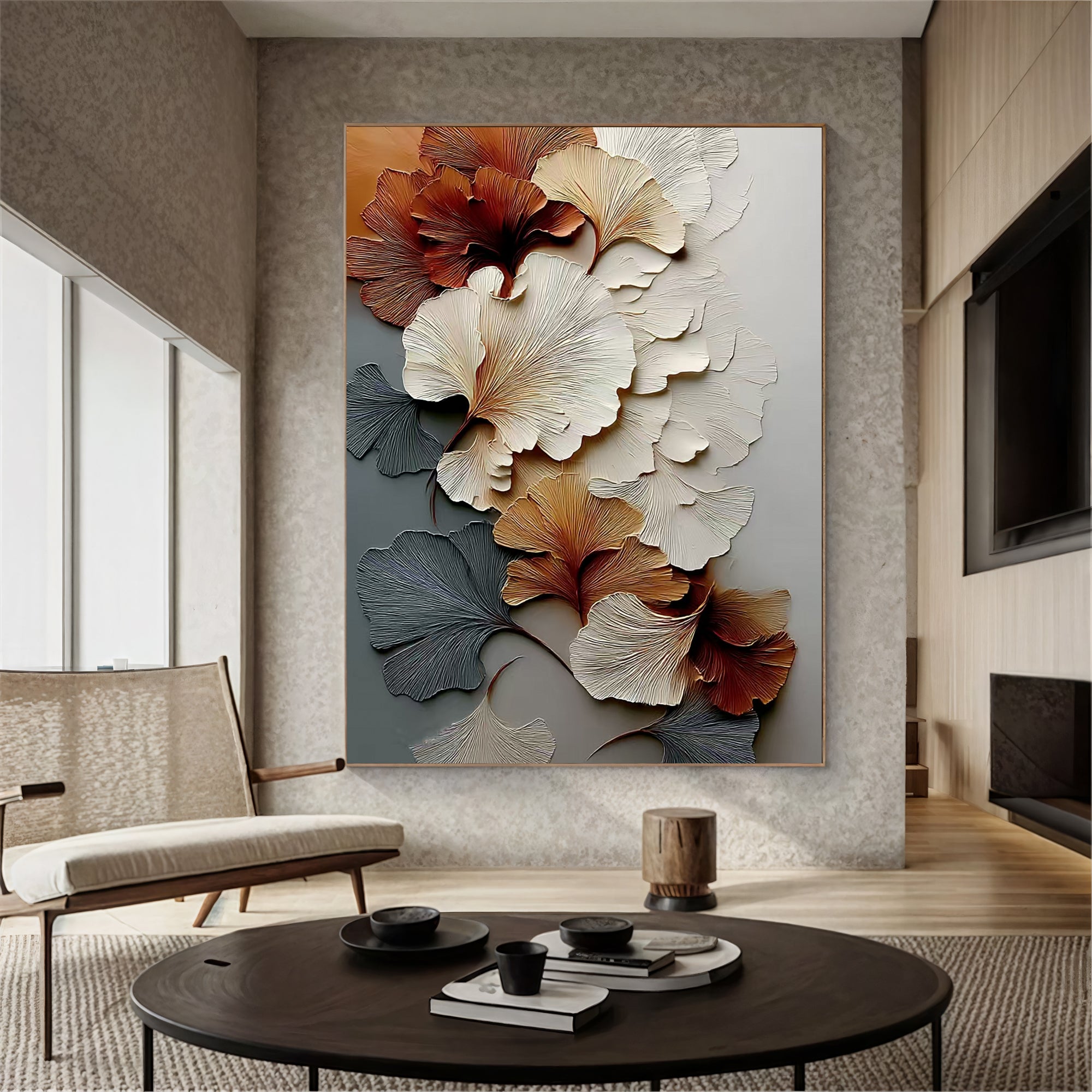Textured Ginkgo Imbrication | Sepia Panache