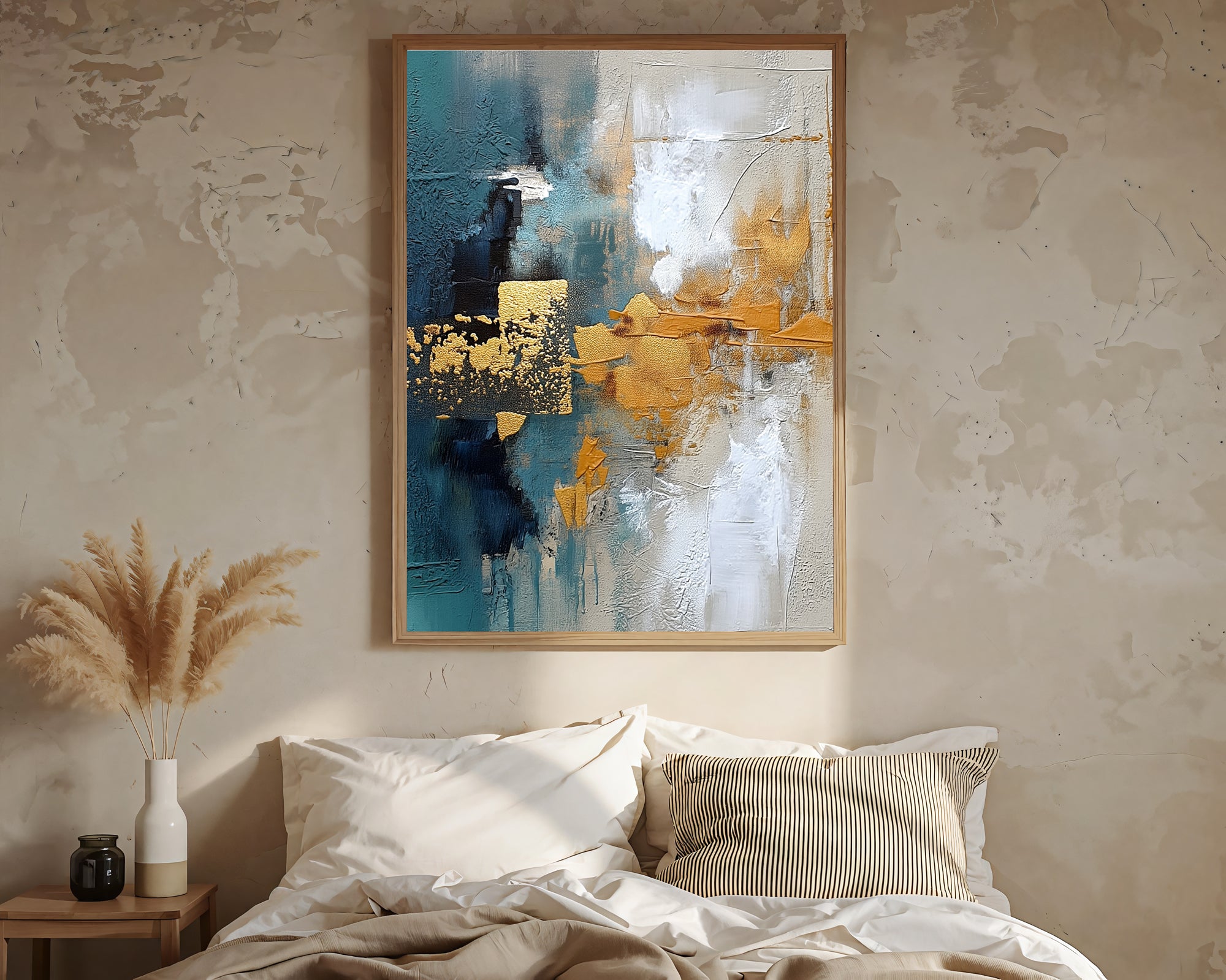 Textured Abstract Opulence | Blue Gold