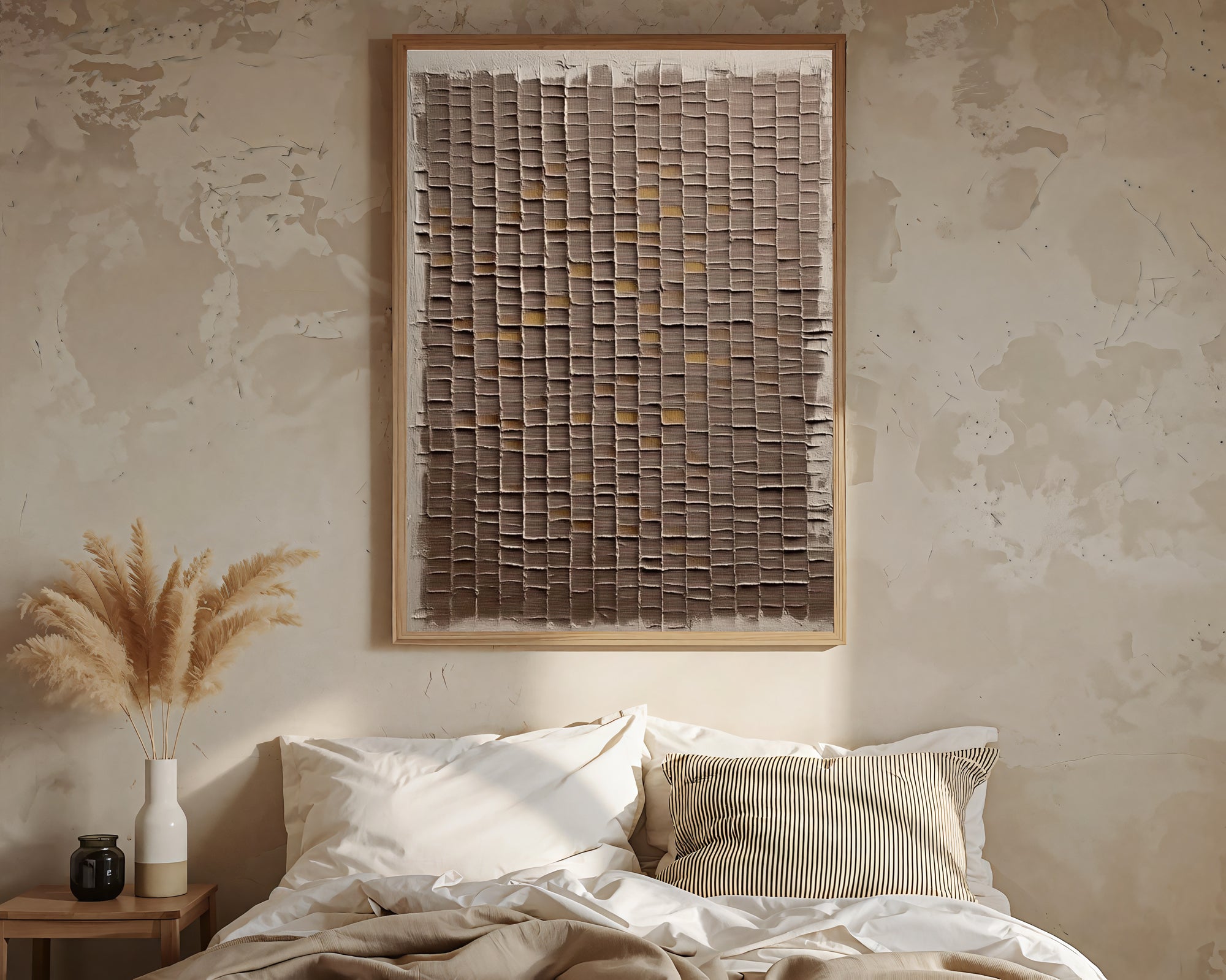 Textured Grid Elegance | Earthy Tones