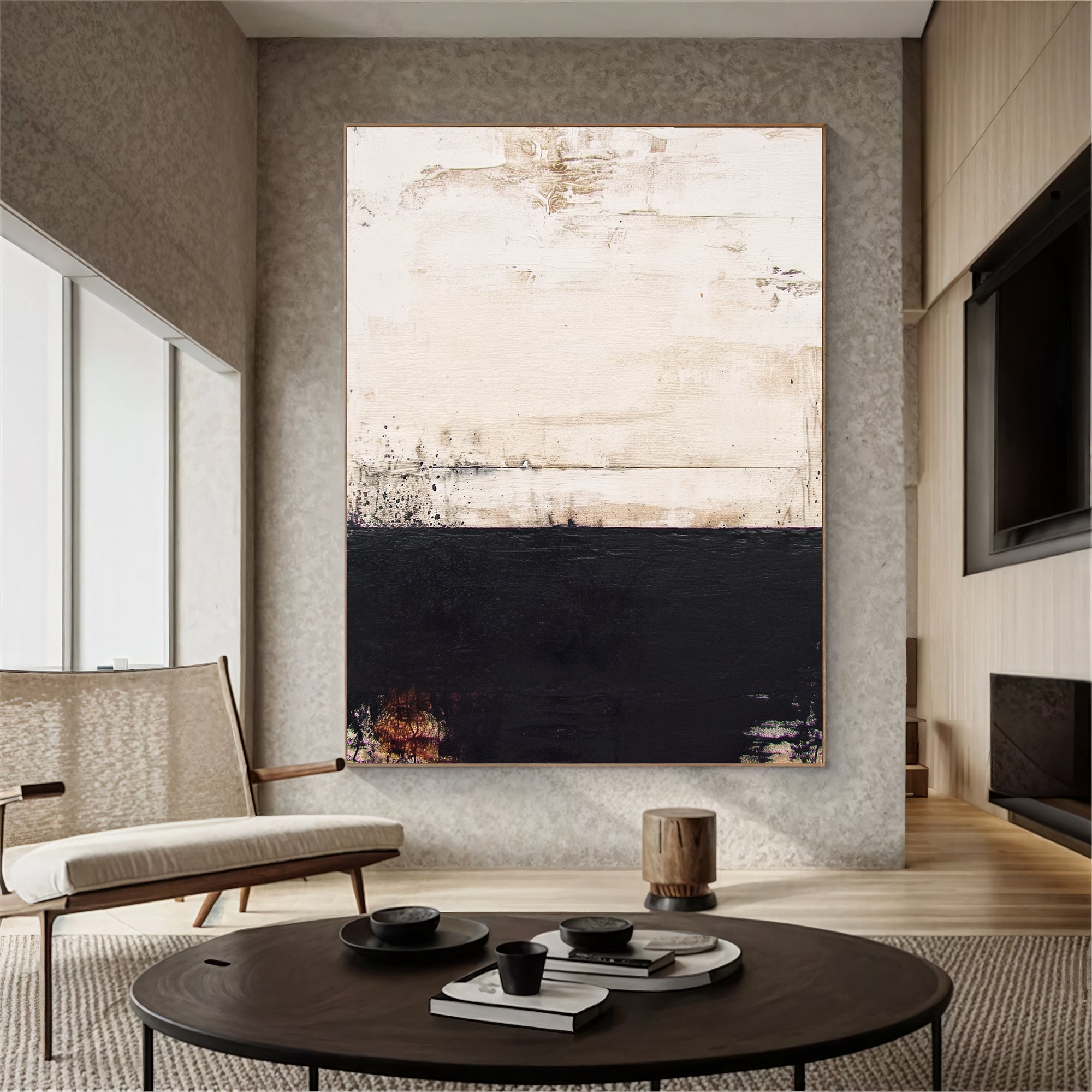 Textured Beige Contrast | Ebony Hues