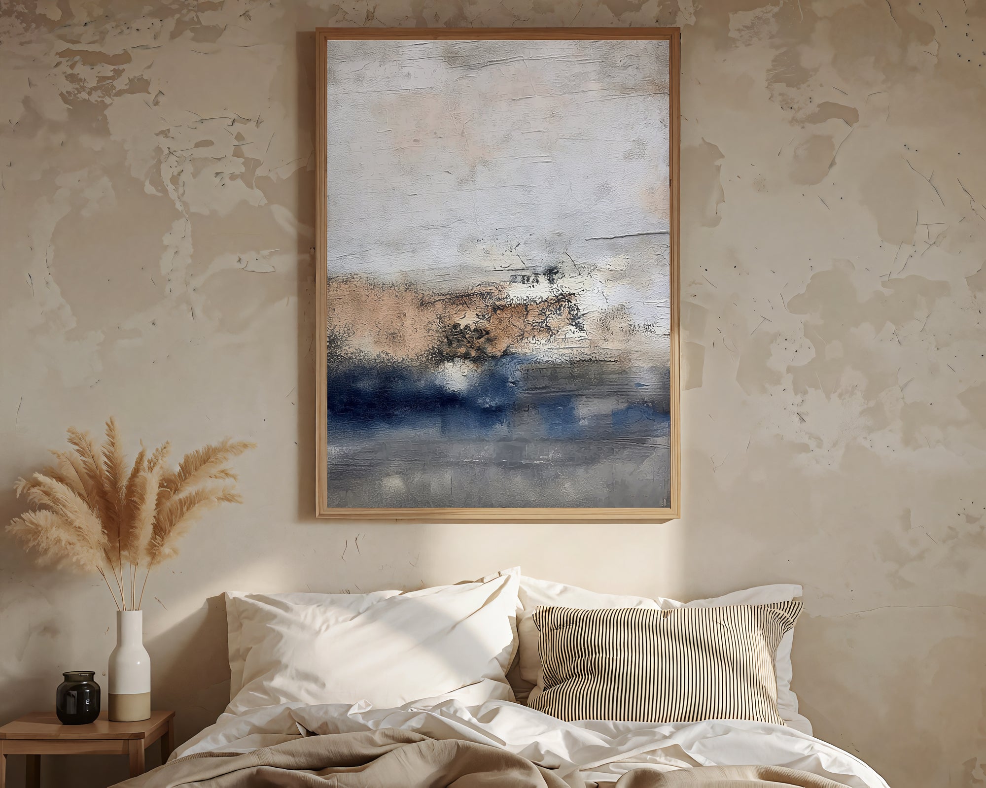 Scumbled Pewter Horizons | Indigo Undulations