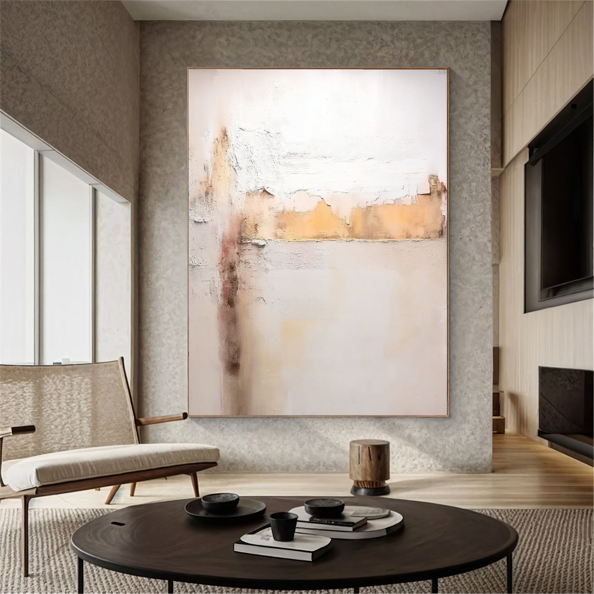 Textured Soft Strata | Cream Amber