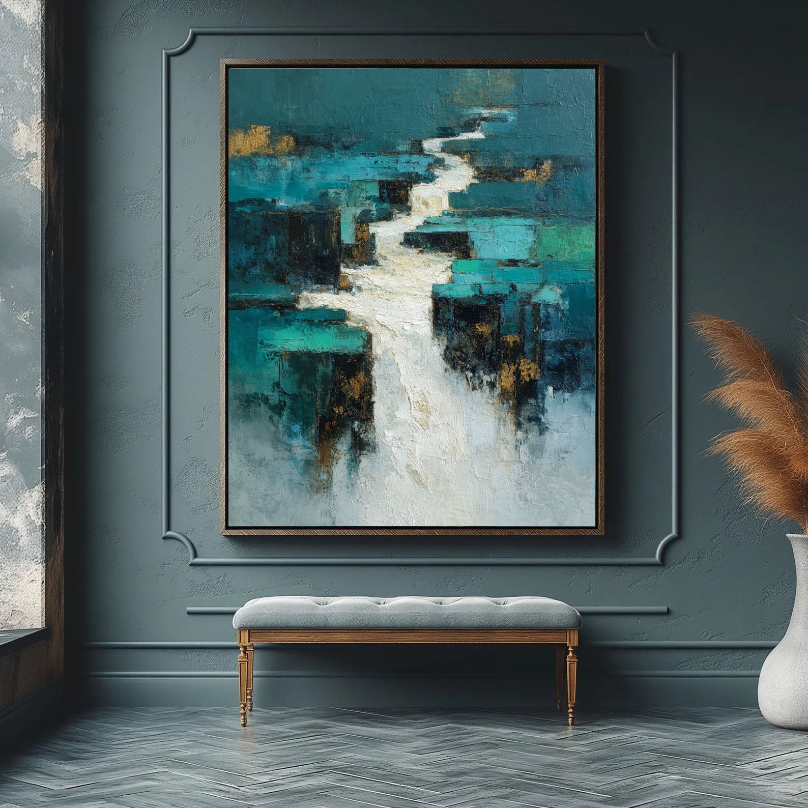 Textured Abstract Art | Azure Depth