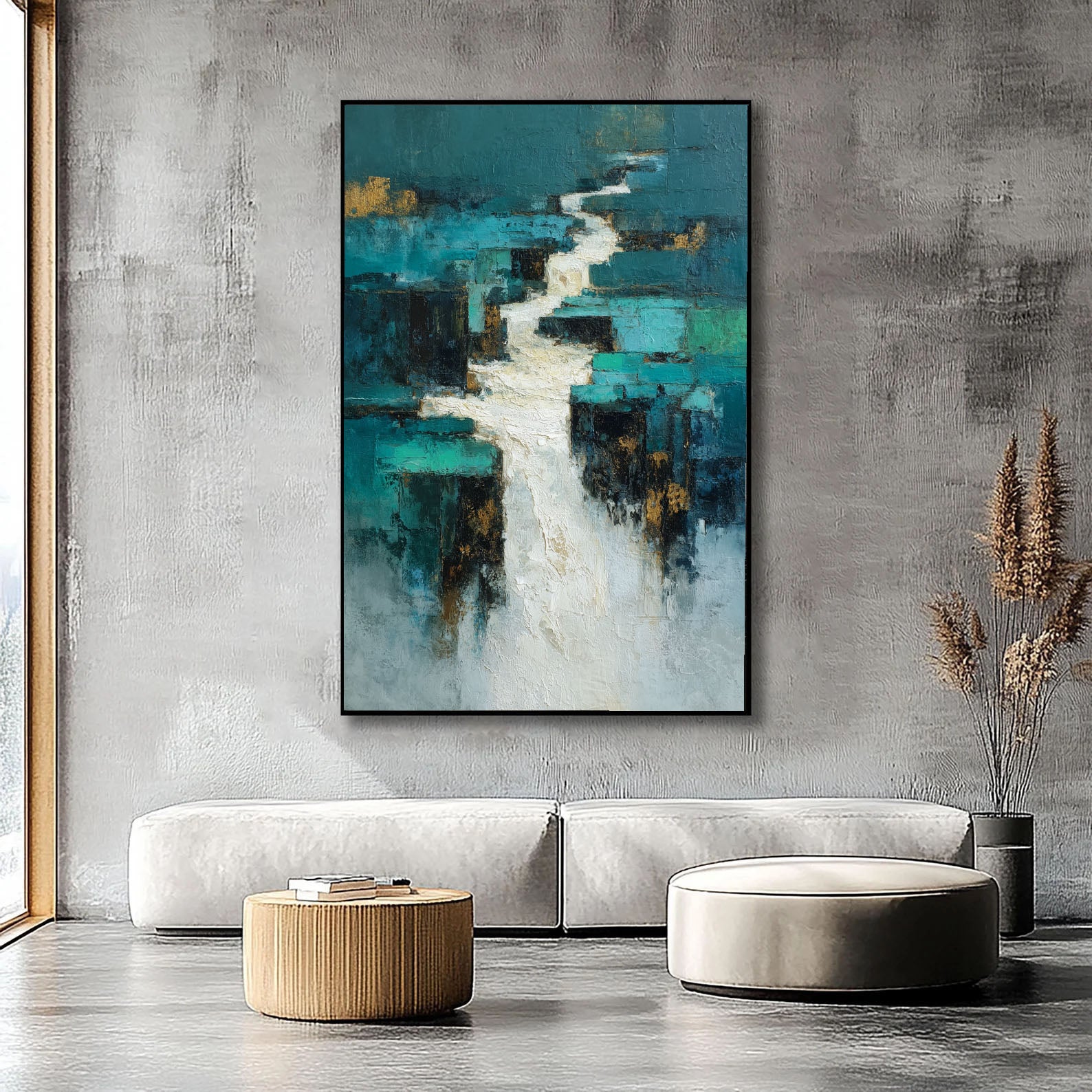 Textured Abstract Art | Azure Depth