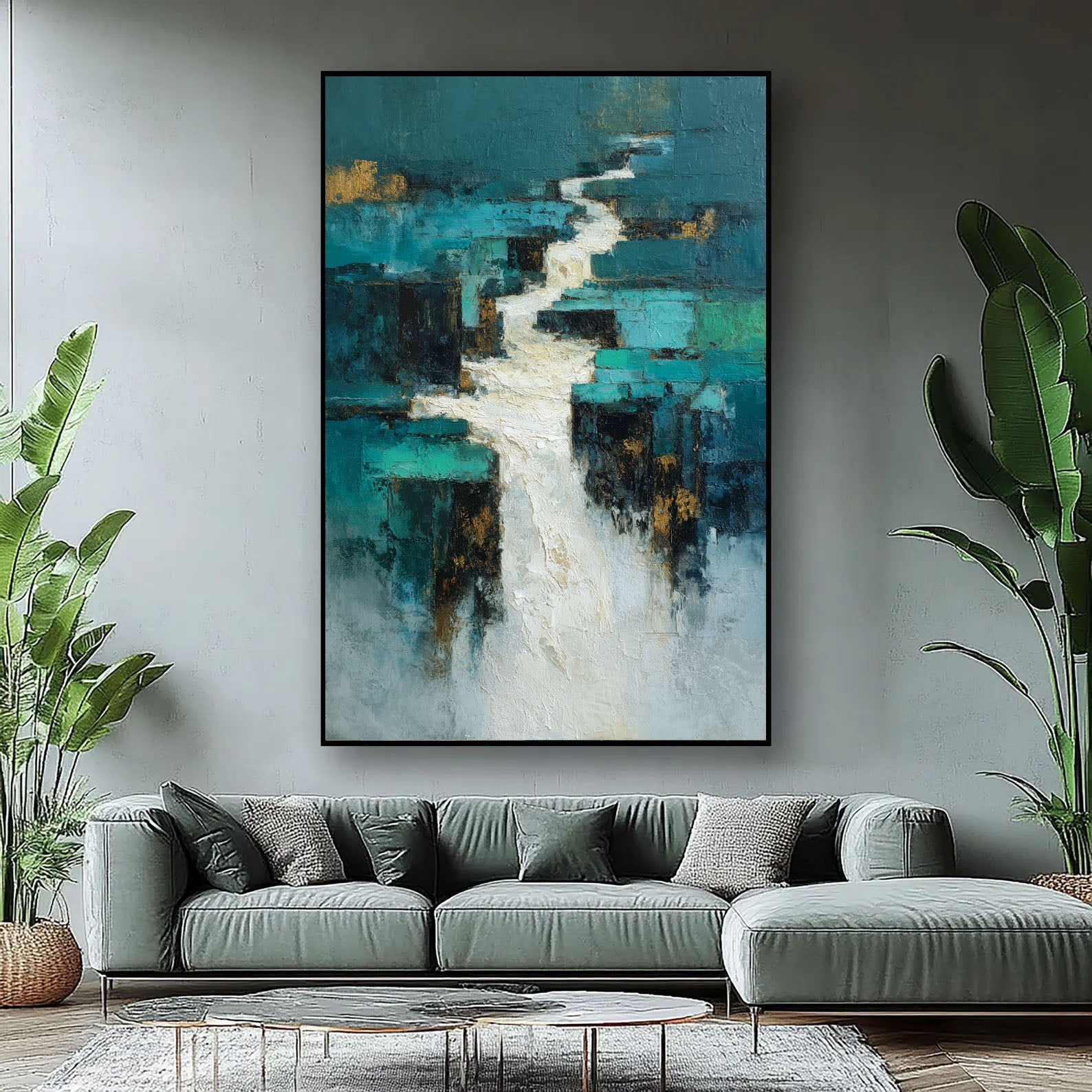 Textured Abstract Art | Azure Depth