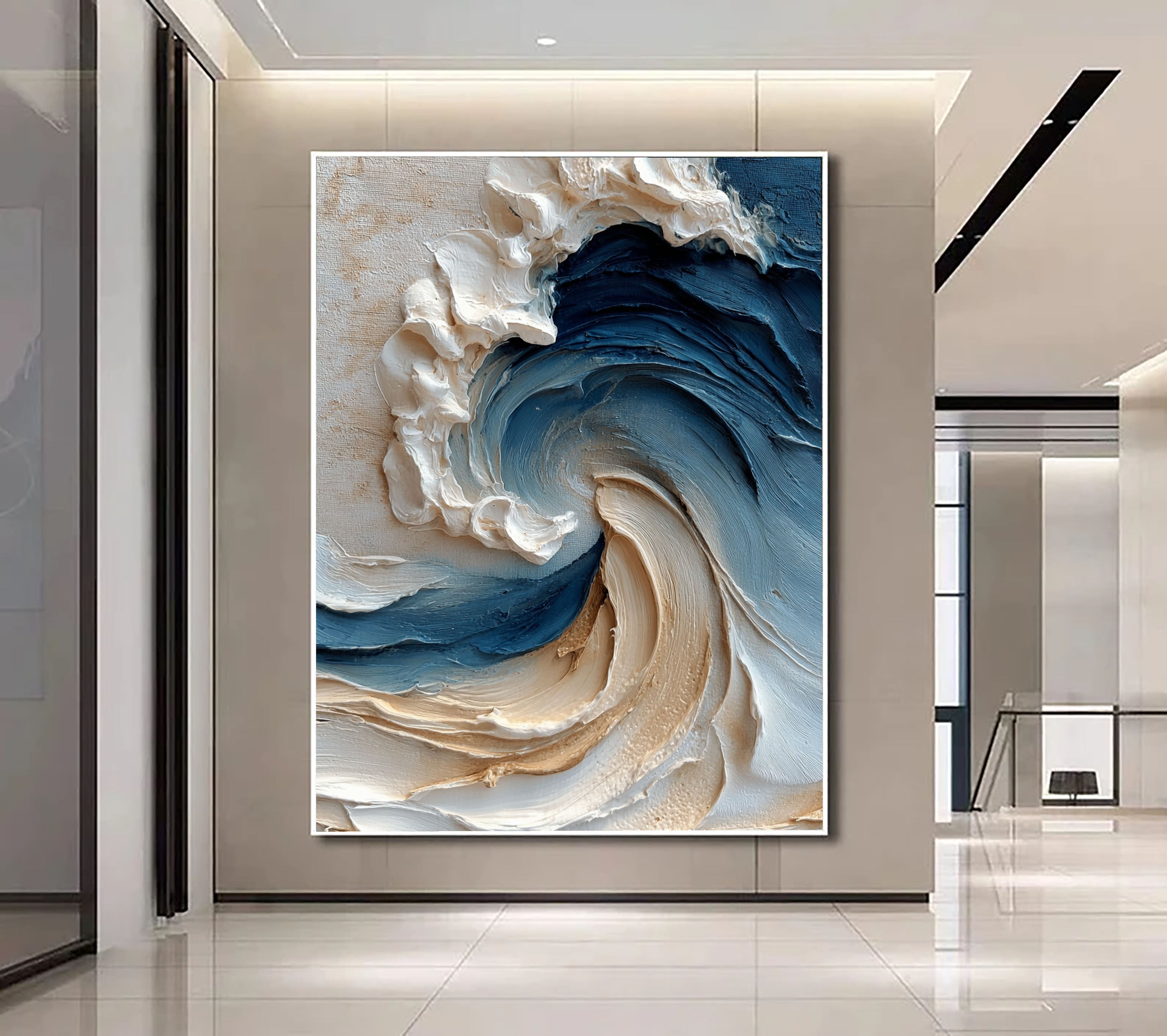 Textured Wave Opulence | Blue Crests