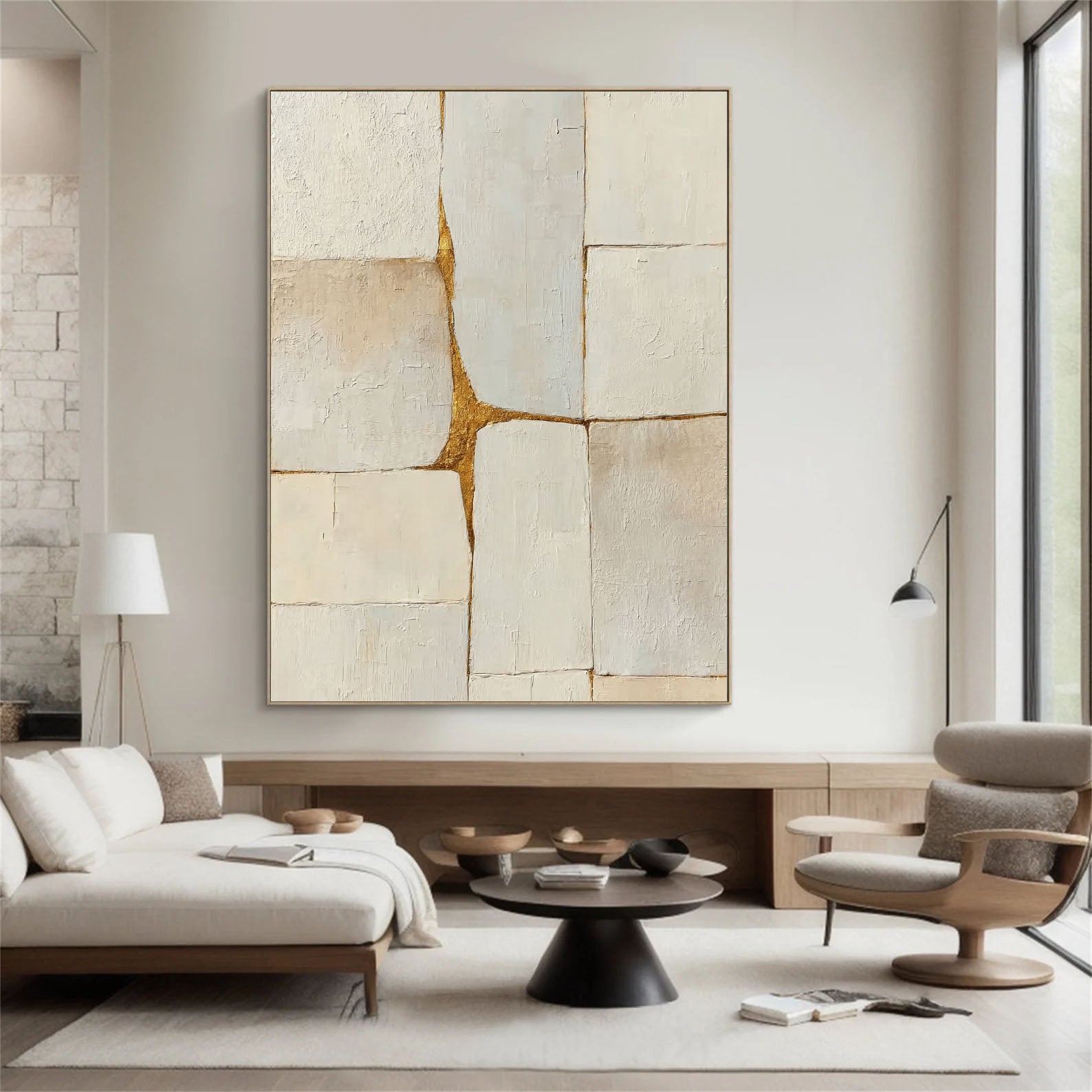 Textured Neutral Art | Gilded Depth