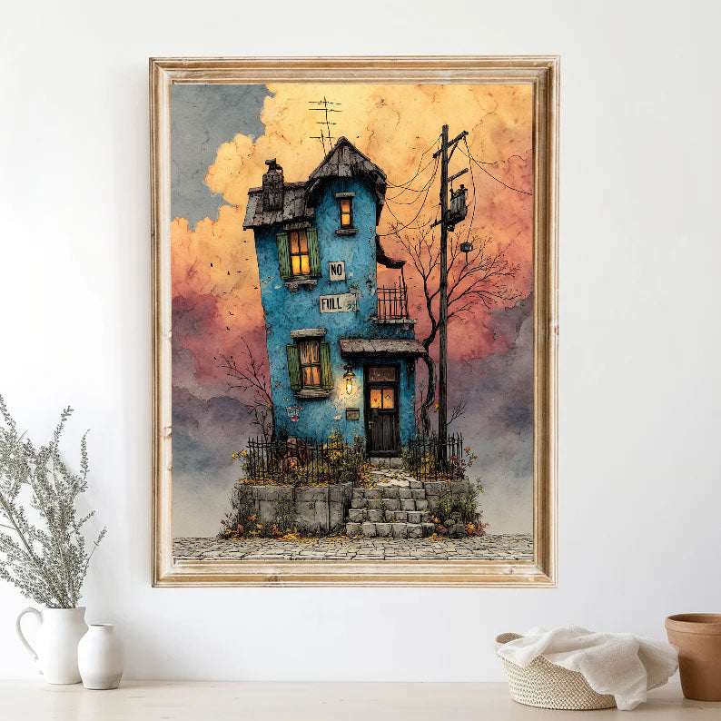 Whimsical Blue House | Nostalgic Charm