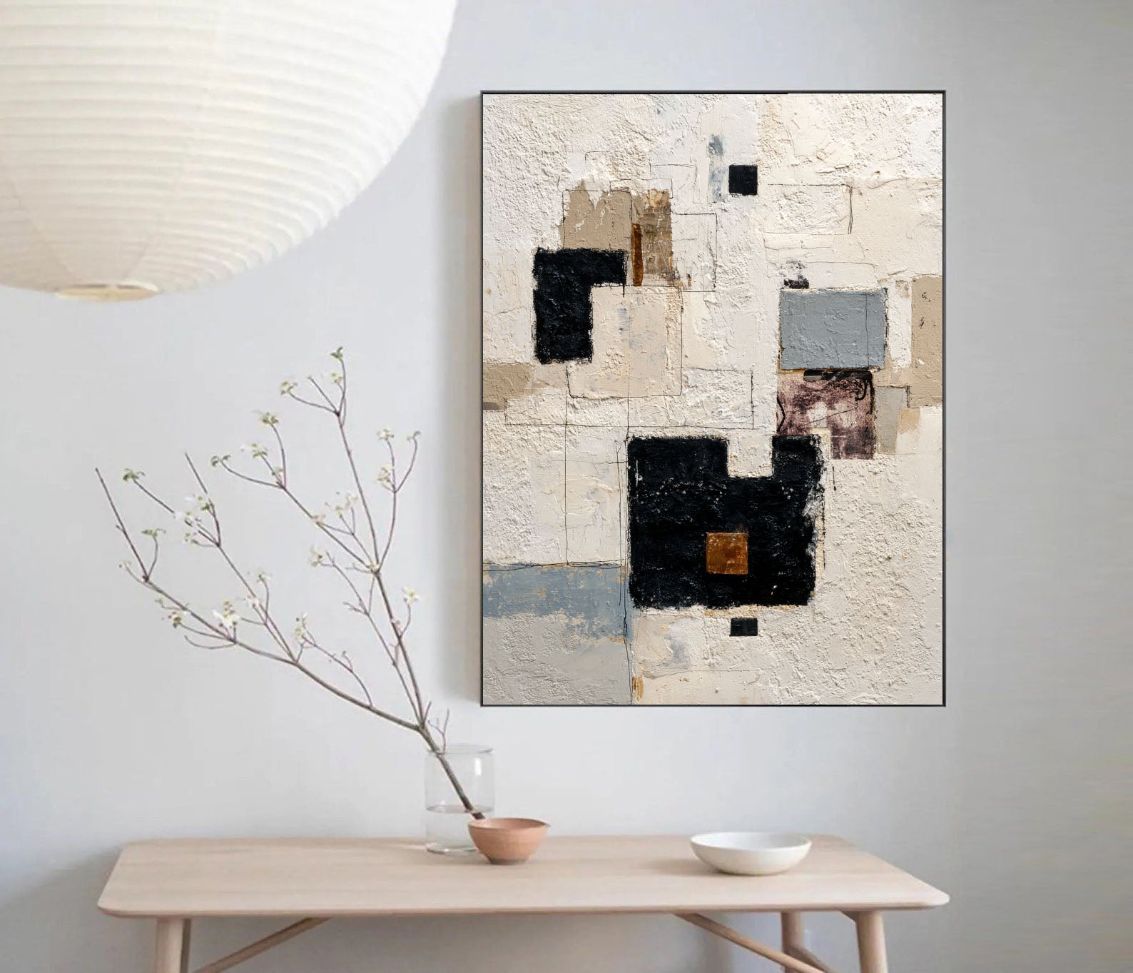 Textured Geometric Art | Neutral Depth