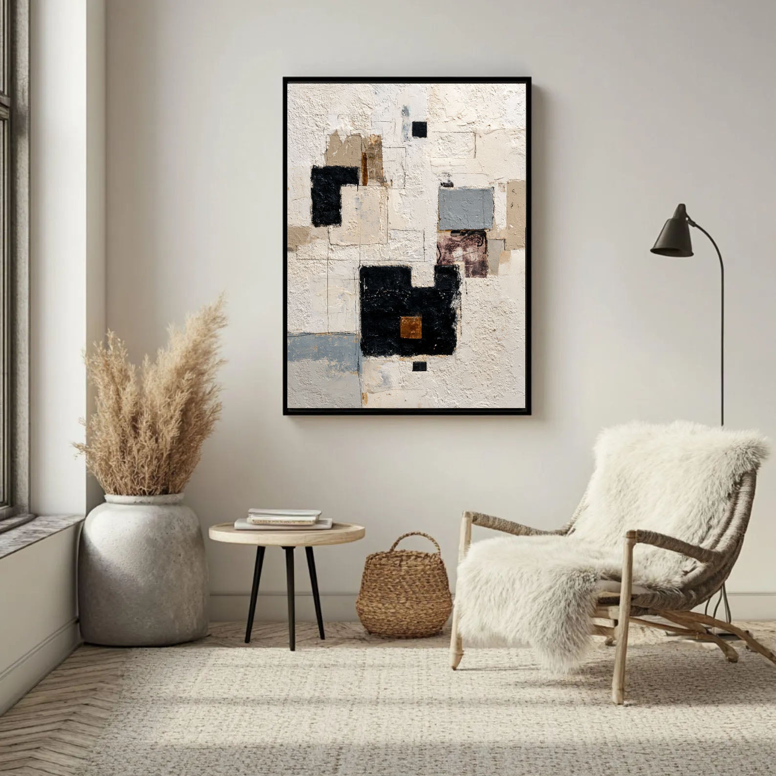 Textured Geometric Art | Neutral Depth