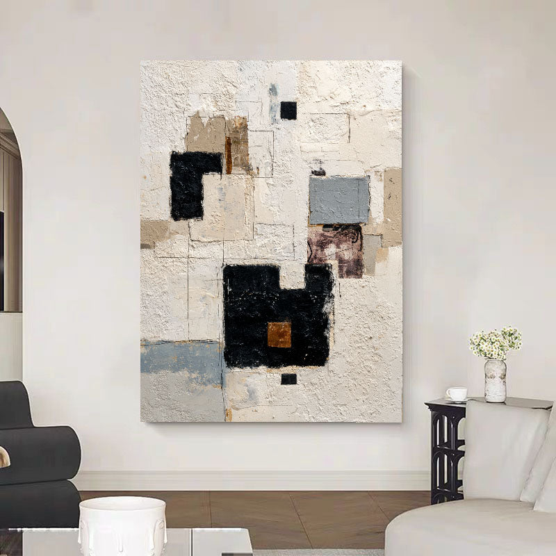 Textured Geometric Art | Neutral Depth