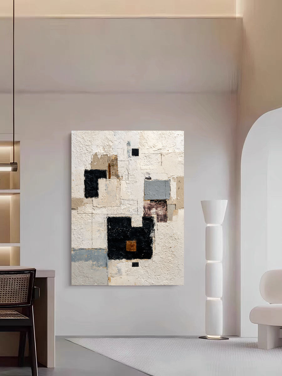 Textured Geometric Art | Neutral Depth