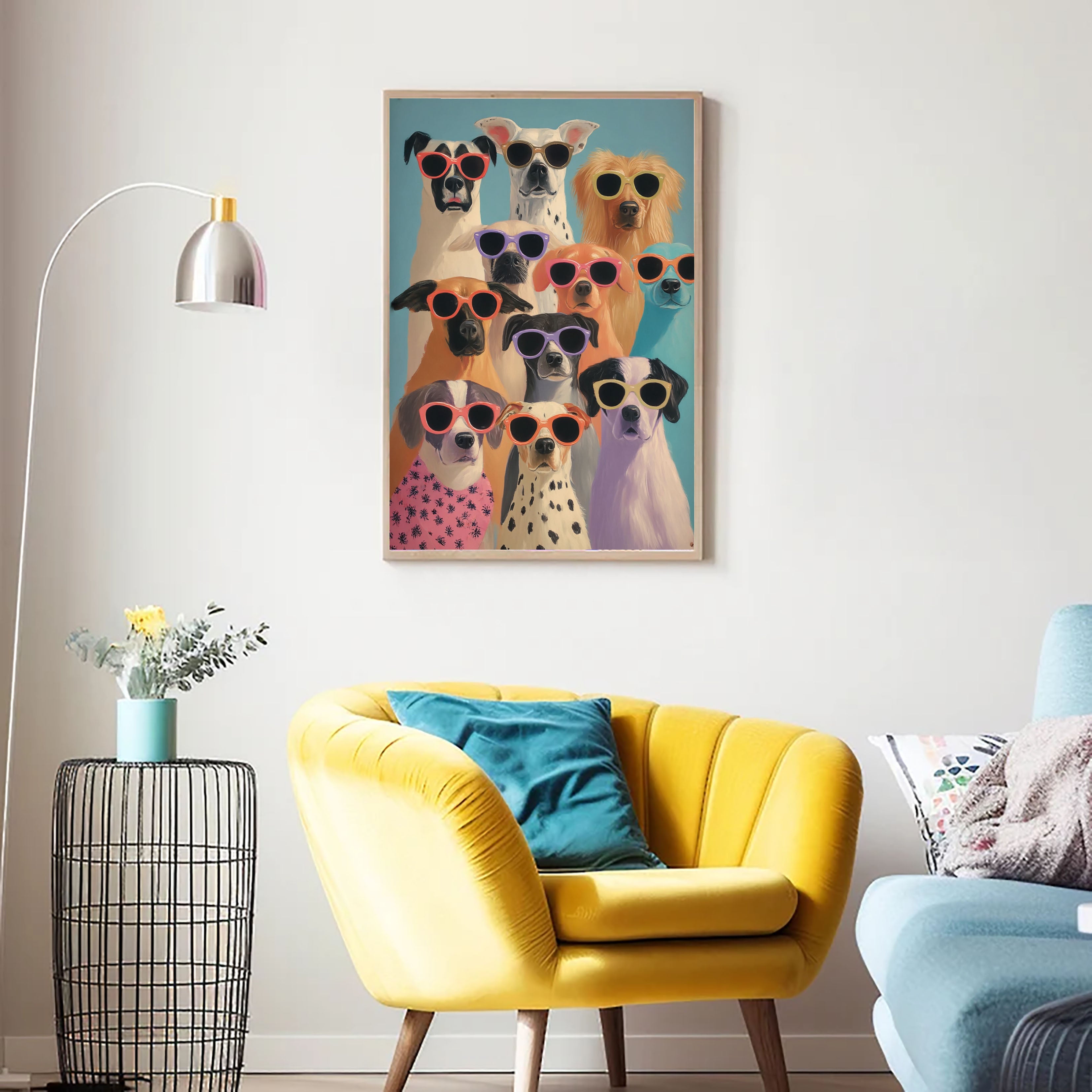 Cool Dogs Collage Art | Vibrant Charm