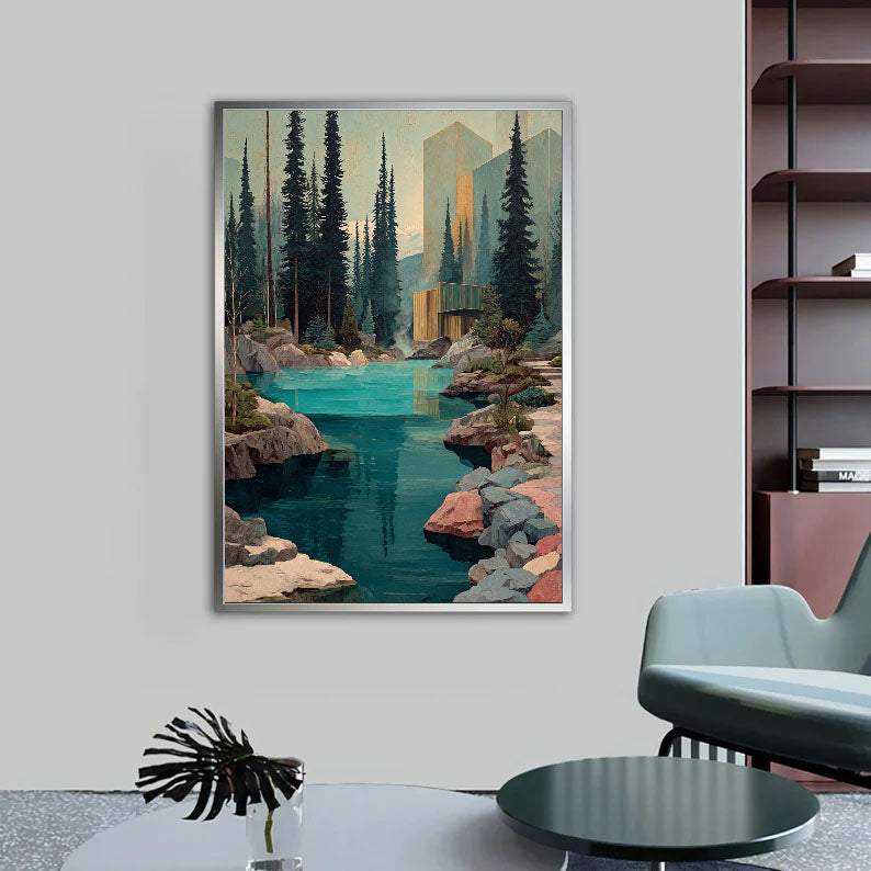 Forest Lake Retreat Art | Modern Serenity