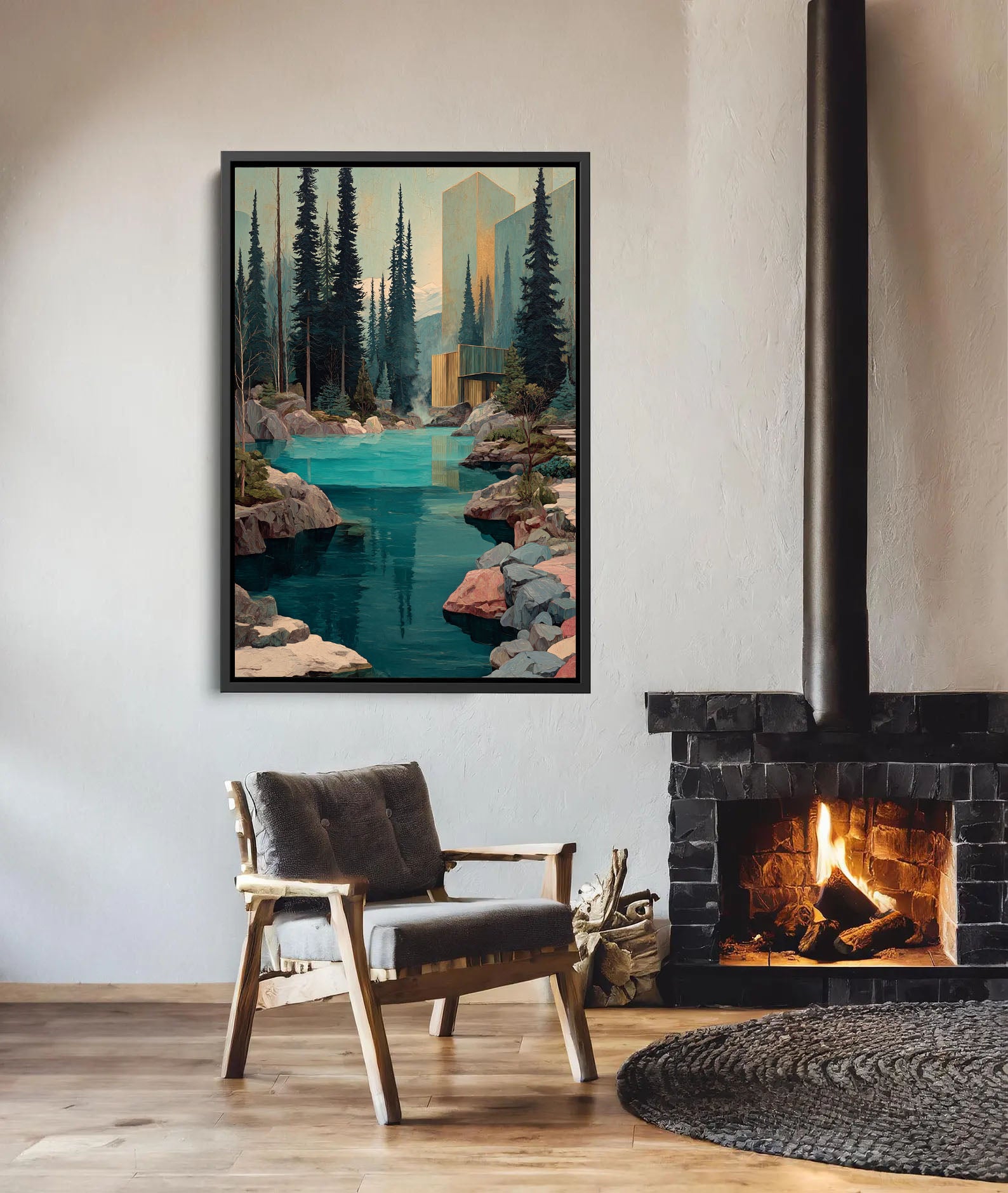 Forest Lake Retreat Art | Modern Serenity