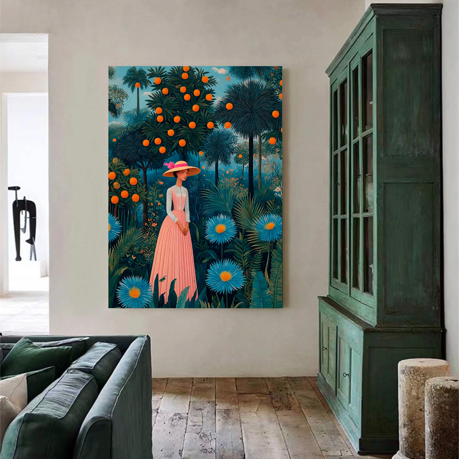 Tropical Garden Lady Art | Exotic Elegance