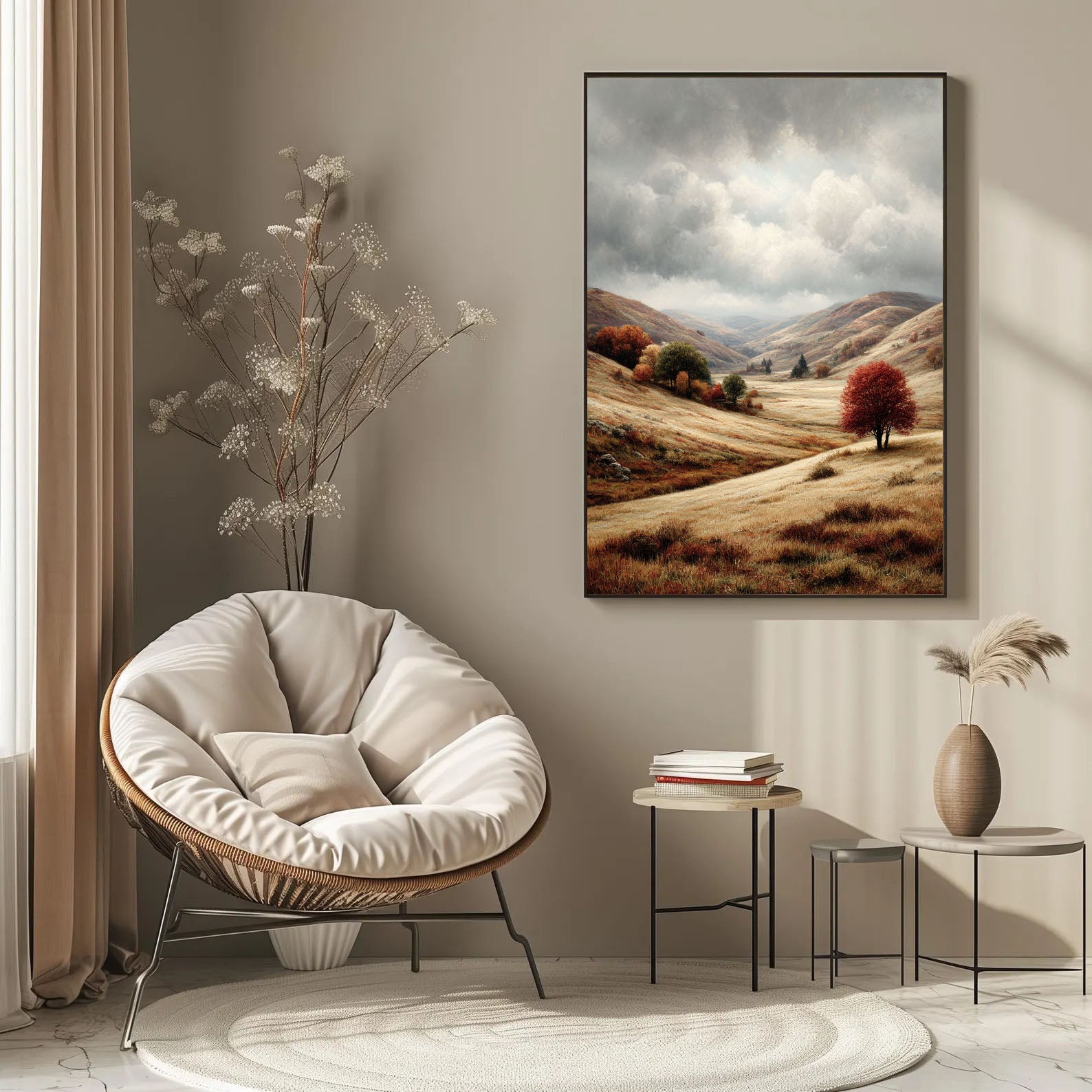 Autumn Valley Landscape Art | Vintage Grandeur