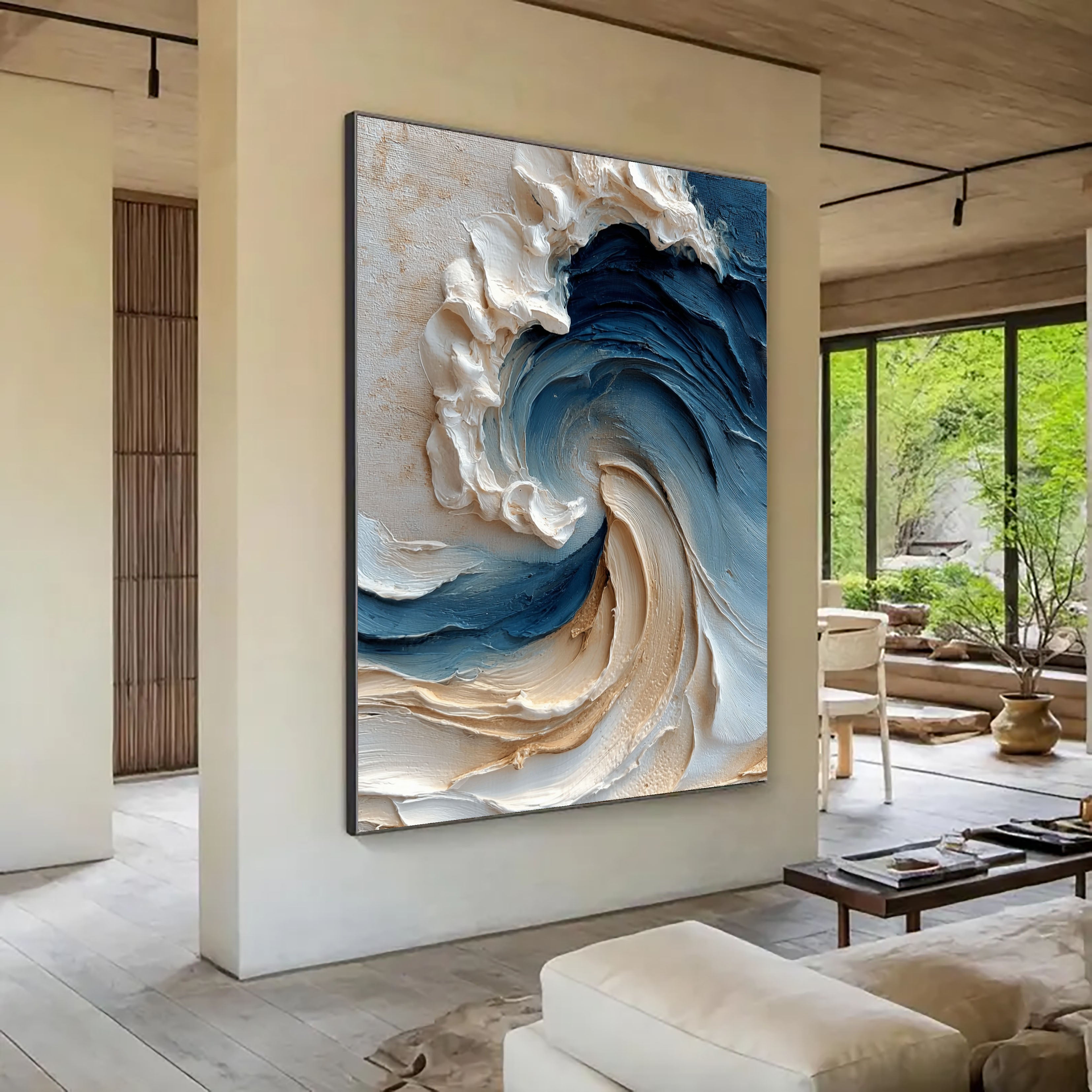 Textured Wave Opulence | Blue Crests