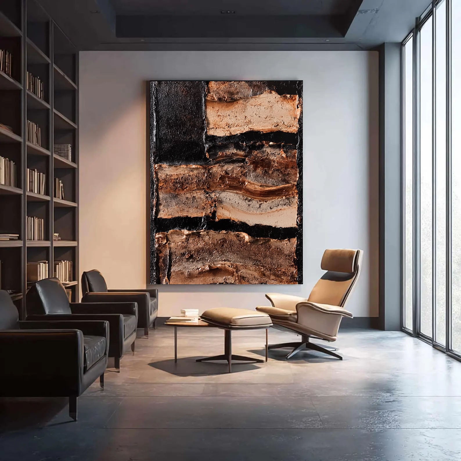 Textured Earthy Contrast | Brown Black