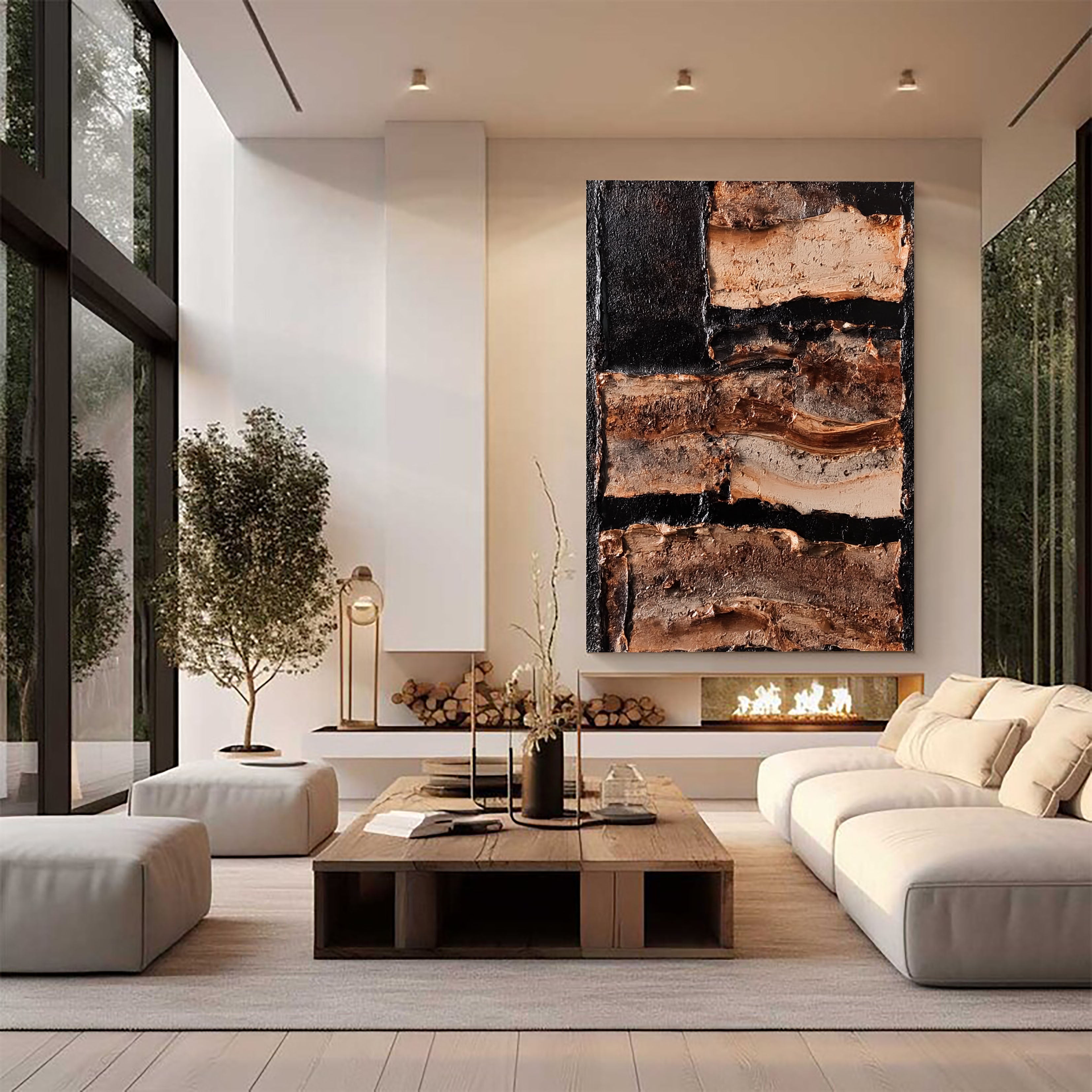 Textured Earthy Contrast | Brown Black