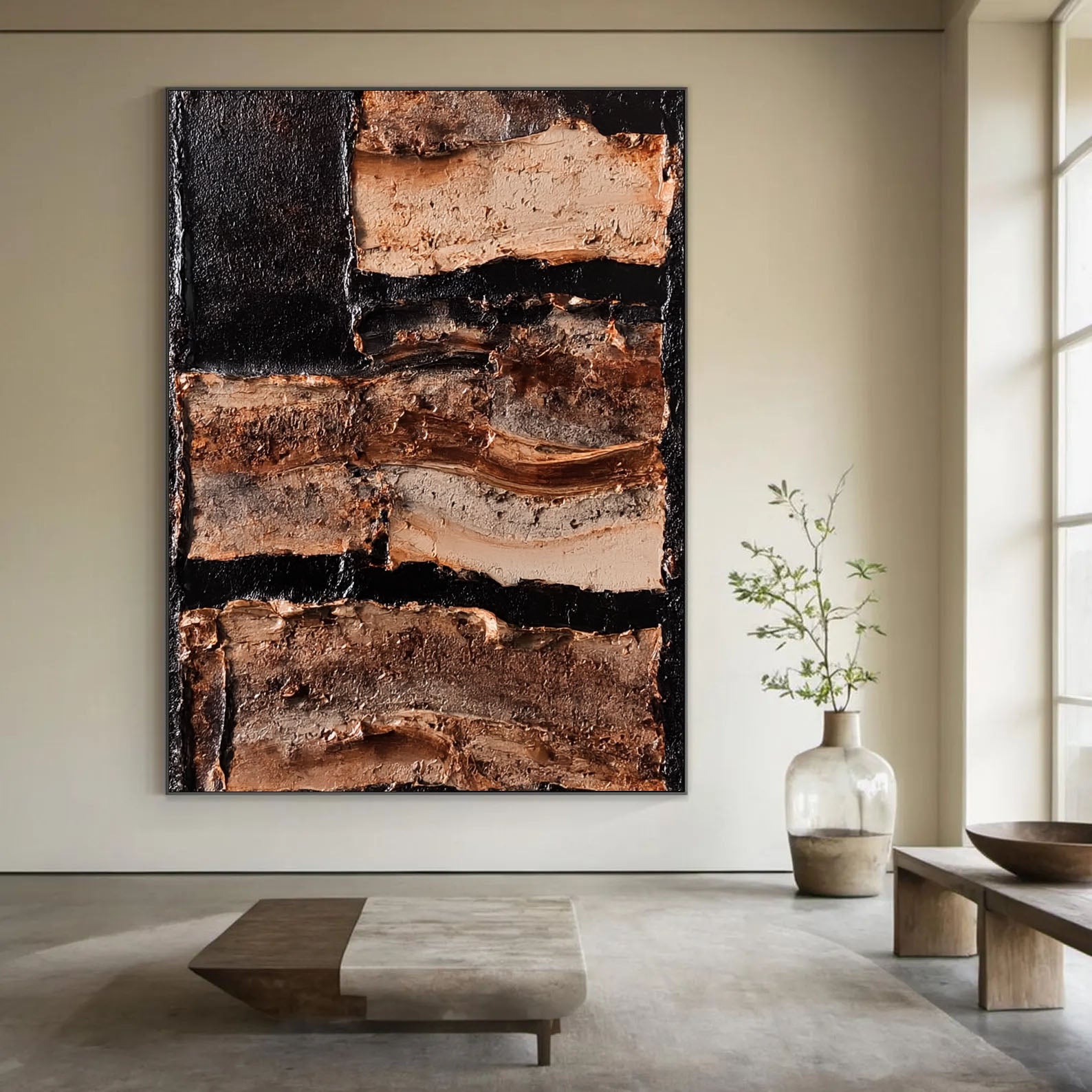 Textured Earthy Contrast | Brown Black