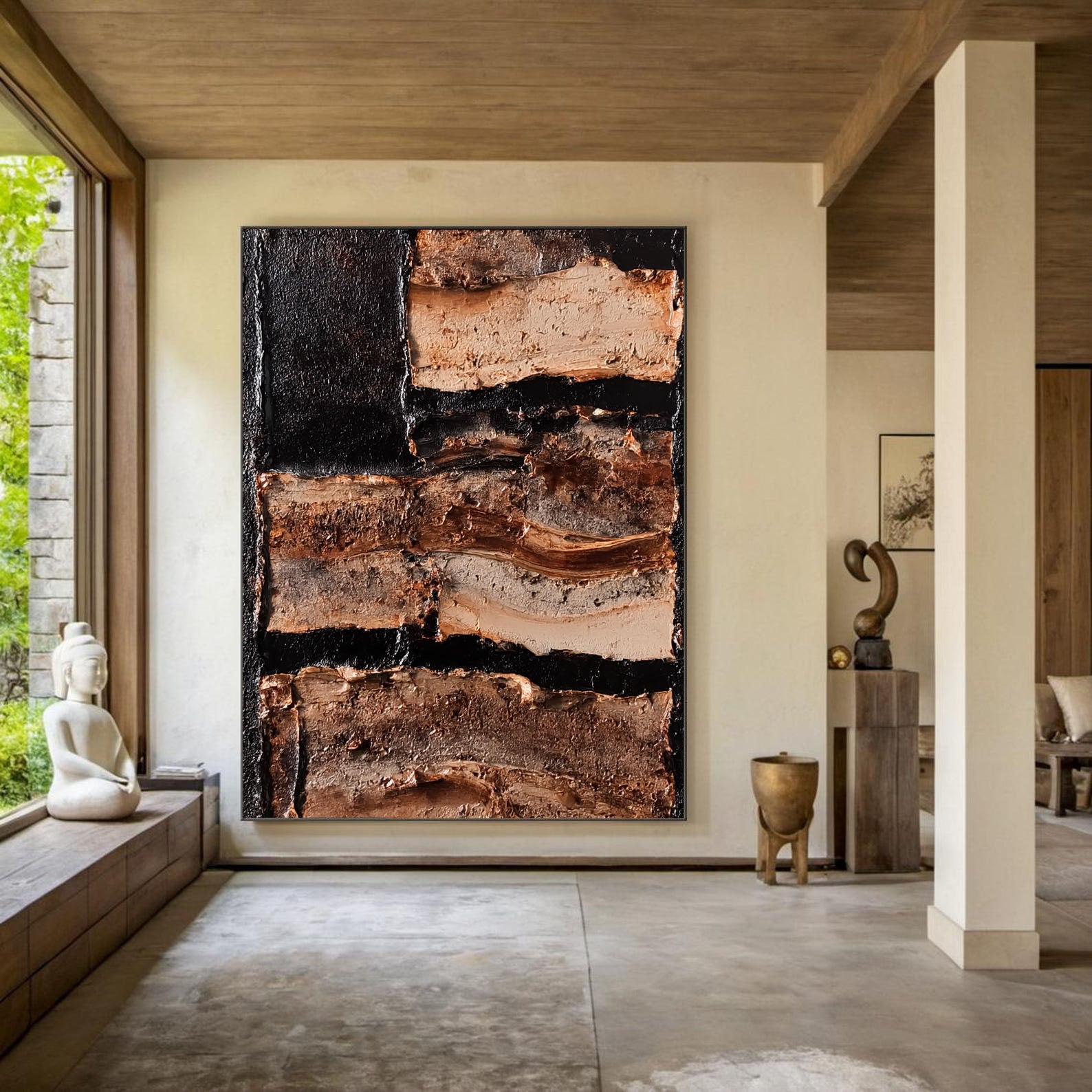 Textured Earthy Contrast | Brown Black