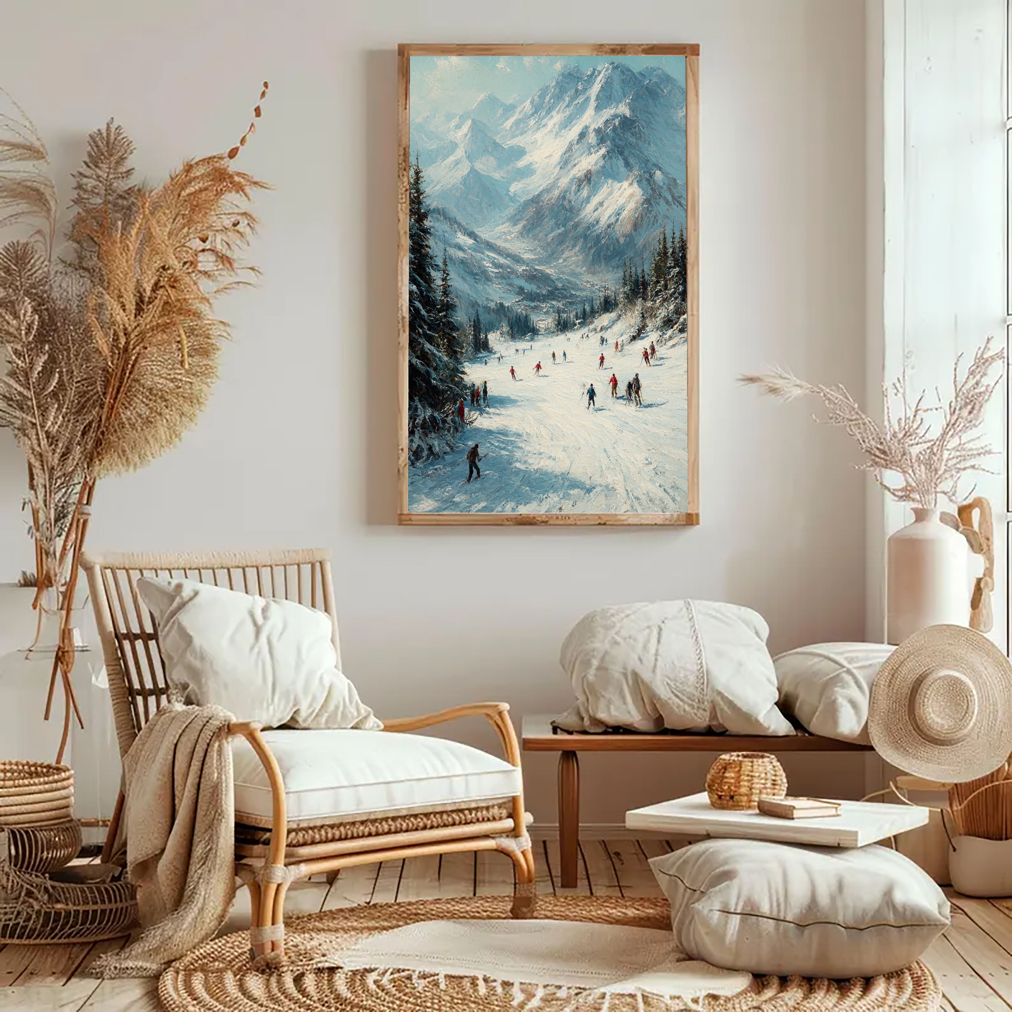 Textured Alpine Skiing | Blue White