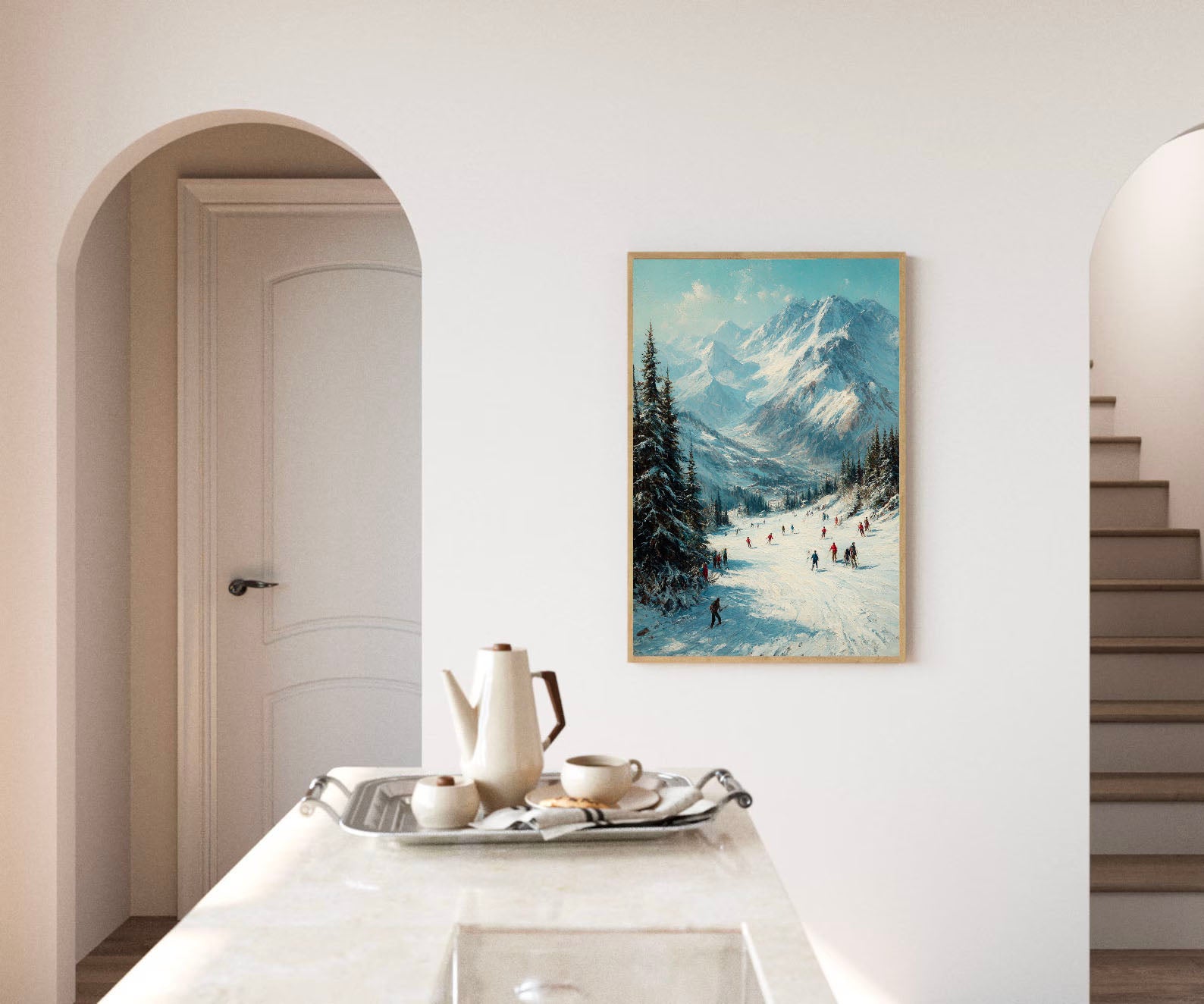 Textured Alpine Skiing | Blue White