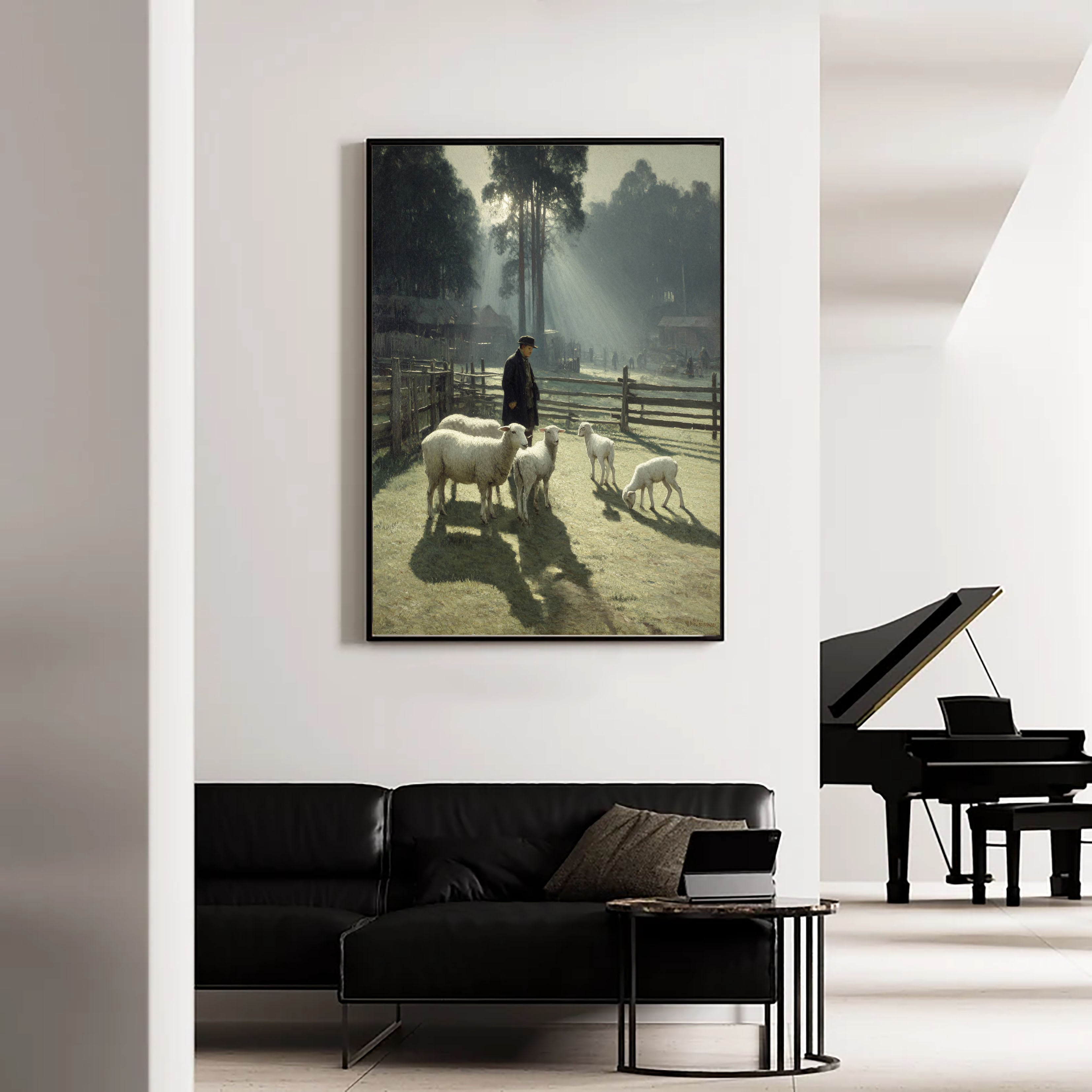 Textured Rural Serenity | Green White